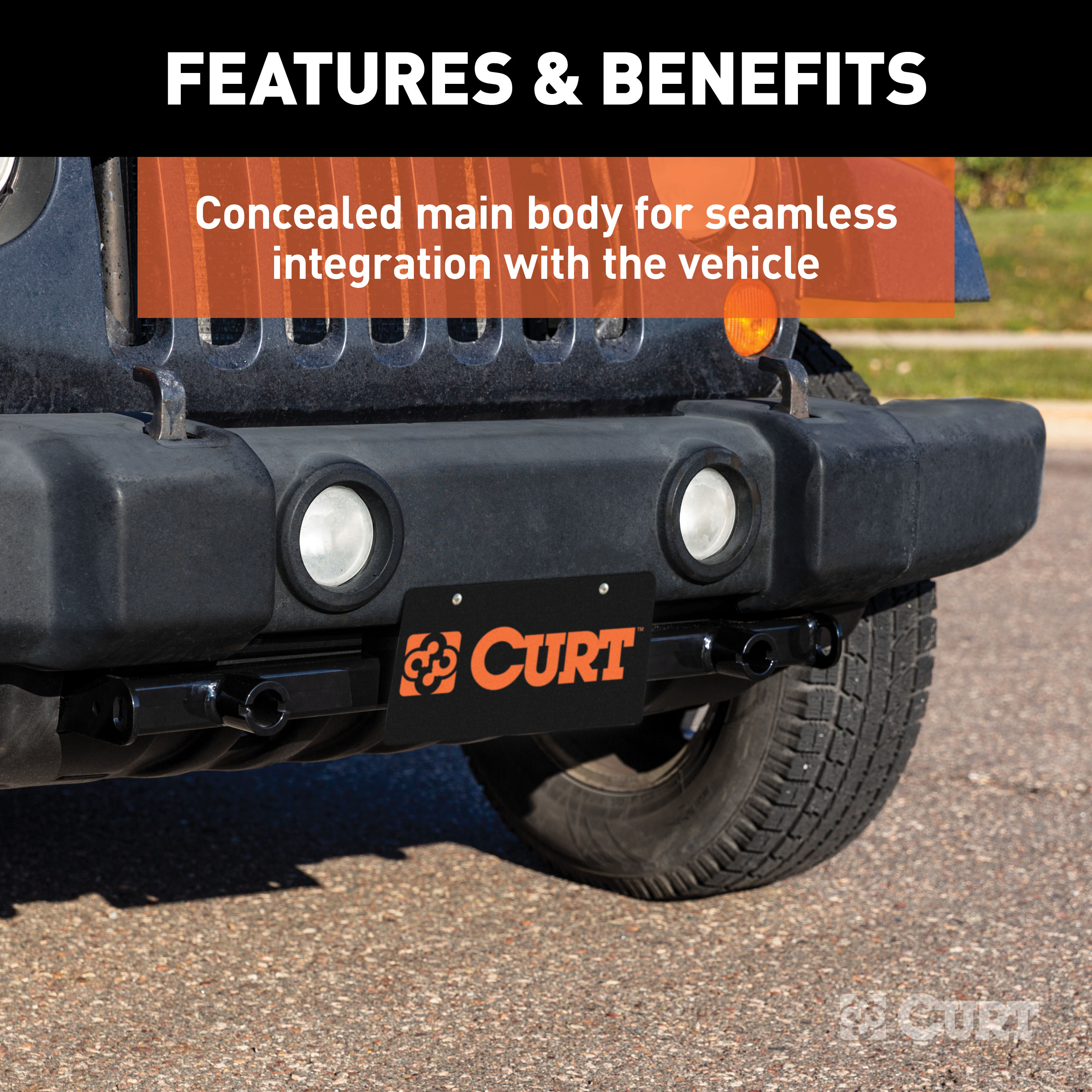 CURT 70102 Custom Tow Bar Base Plate Brackets for Dinghy Towing, Fits Select Jeep Wrangler JK thumbnail 2