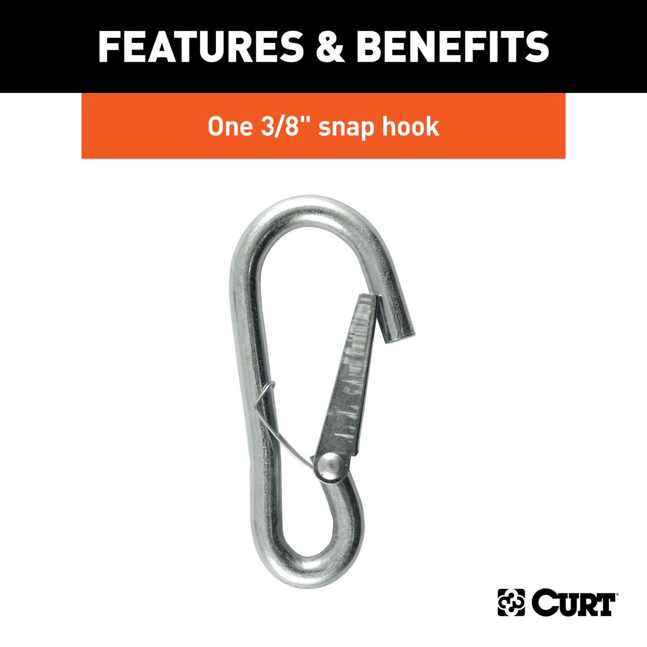 CURT 80312 27-Inch Trailer Safety Chain with 3/8-In Snap Hook, 2,000 lbs Break Strength thumbnail 5