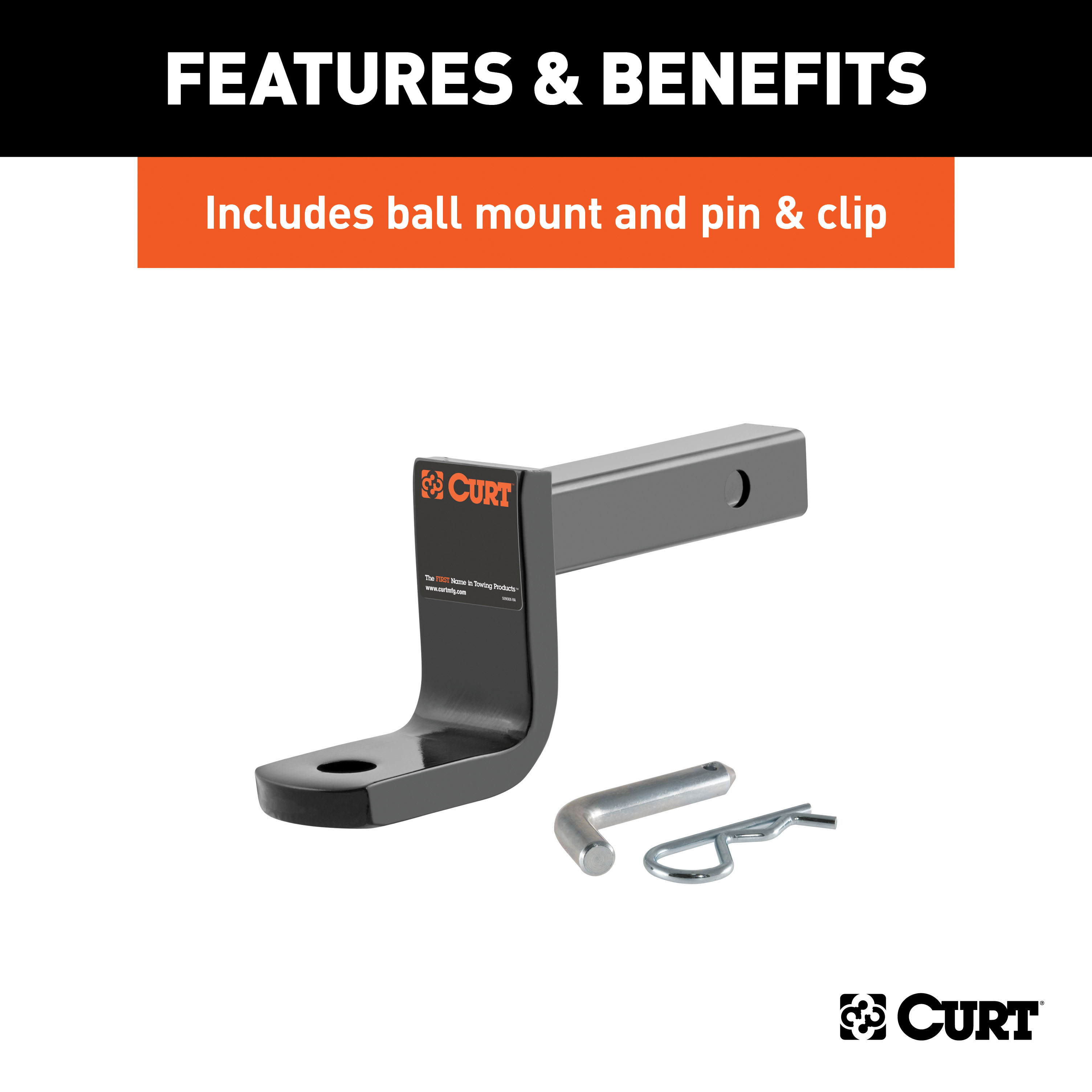 CURT 122033 Class 2 Trailer Hitch with Ball Mount, 1-1/4-In Receiver, Fits Select Mazda CX-50 thumbnail 6