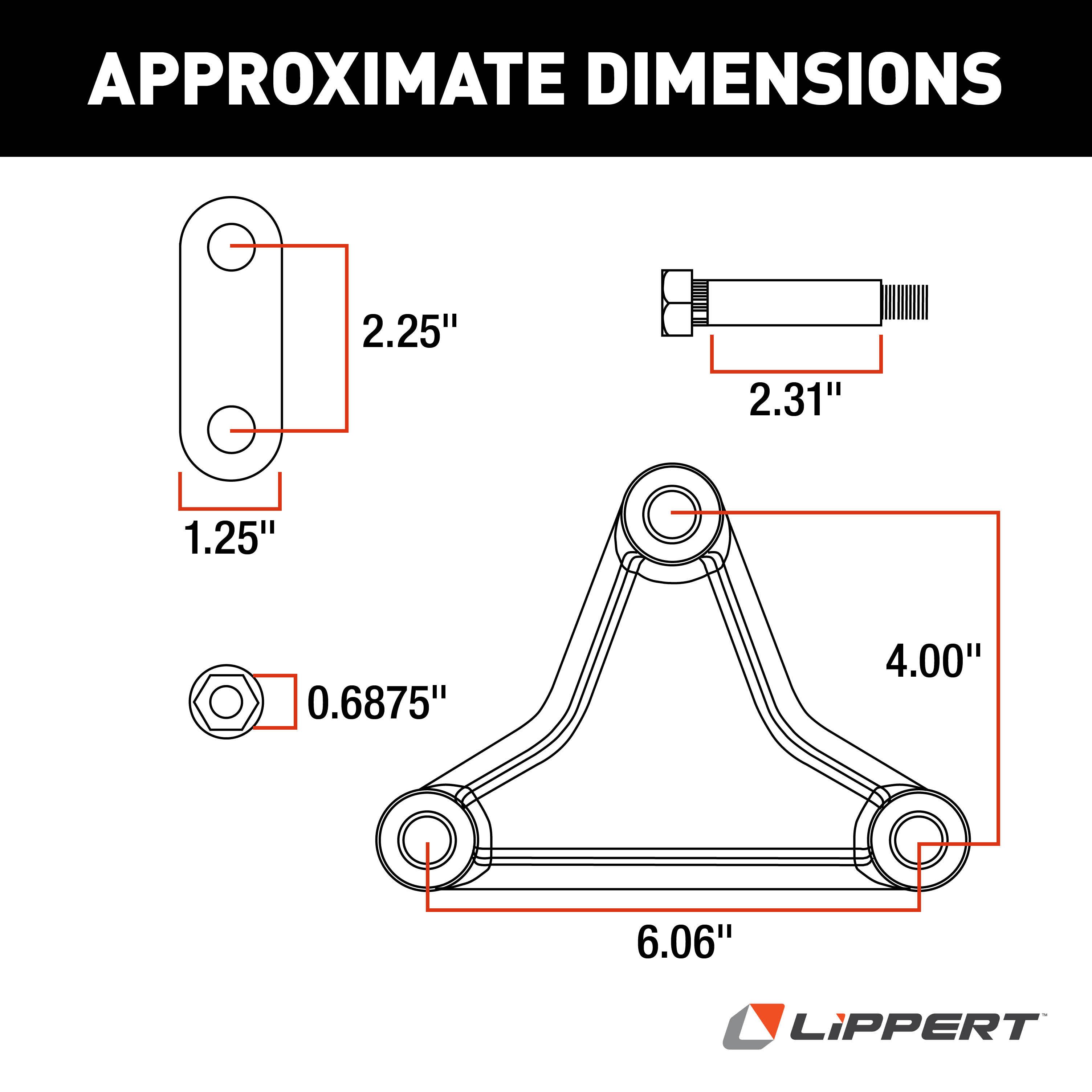 Lippert AP Kit for 2-7K-lb. Double-Eye Tandem Axles - Tall Equalizer, Standard Bolts 121098L thumbnail 4