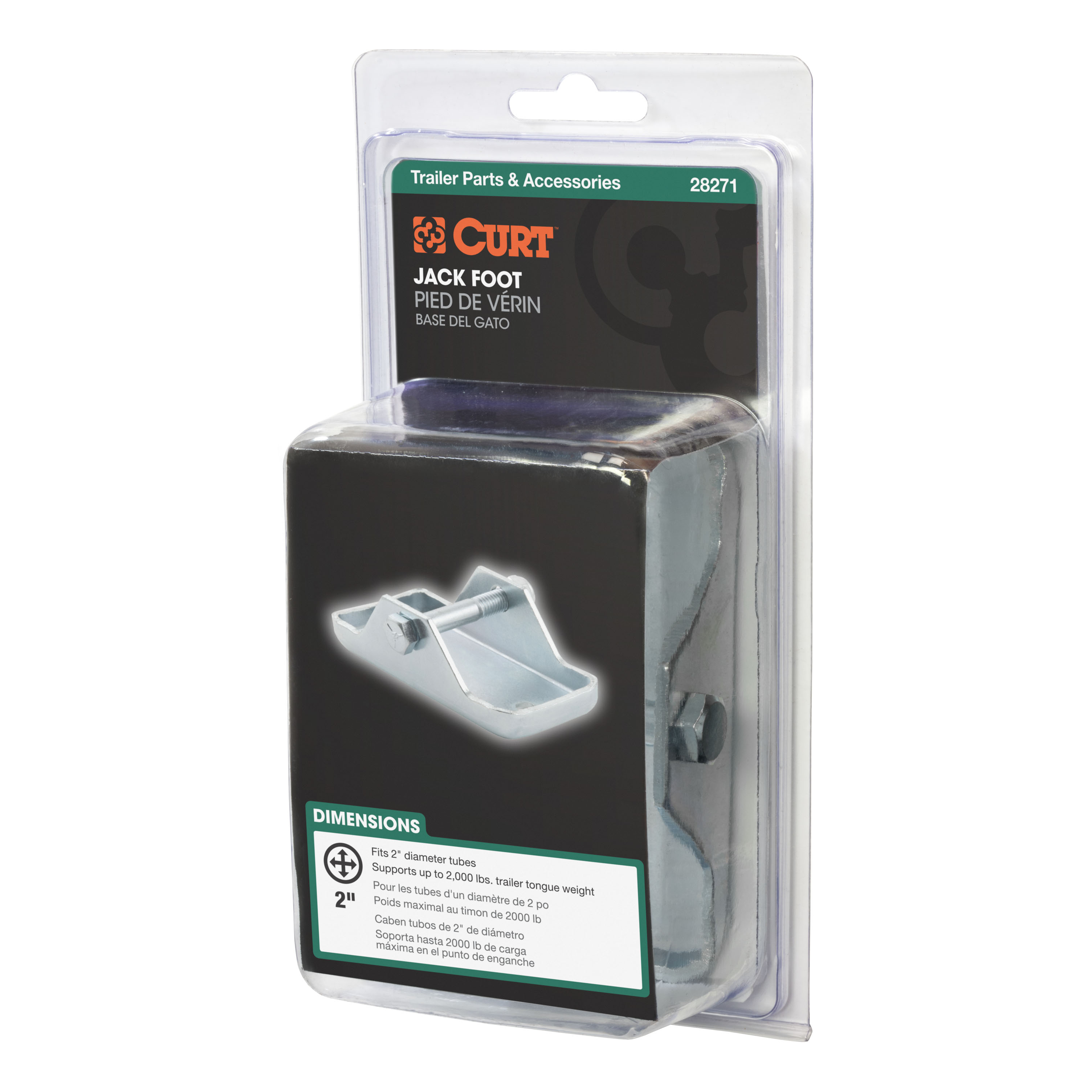CURT 28271 Trailer Jack Foot, Fits 2-Inch Diameter Tube, Supports 2,000 lbs thumbnail 3