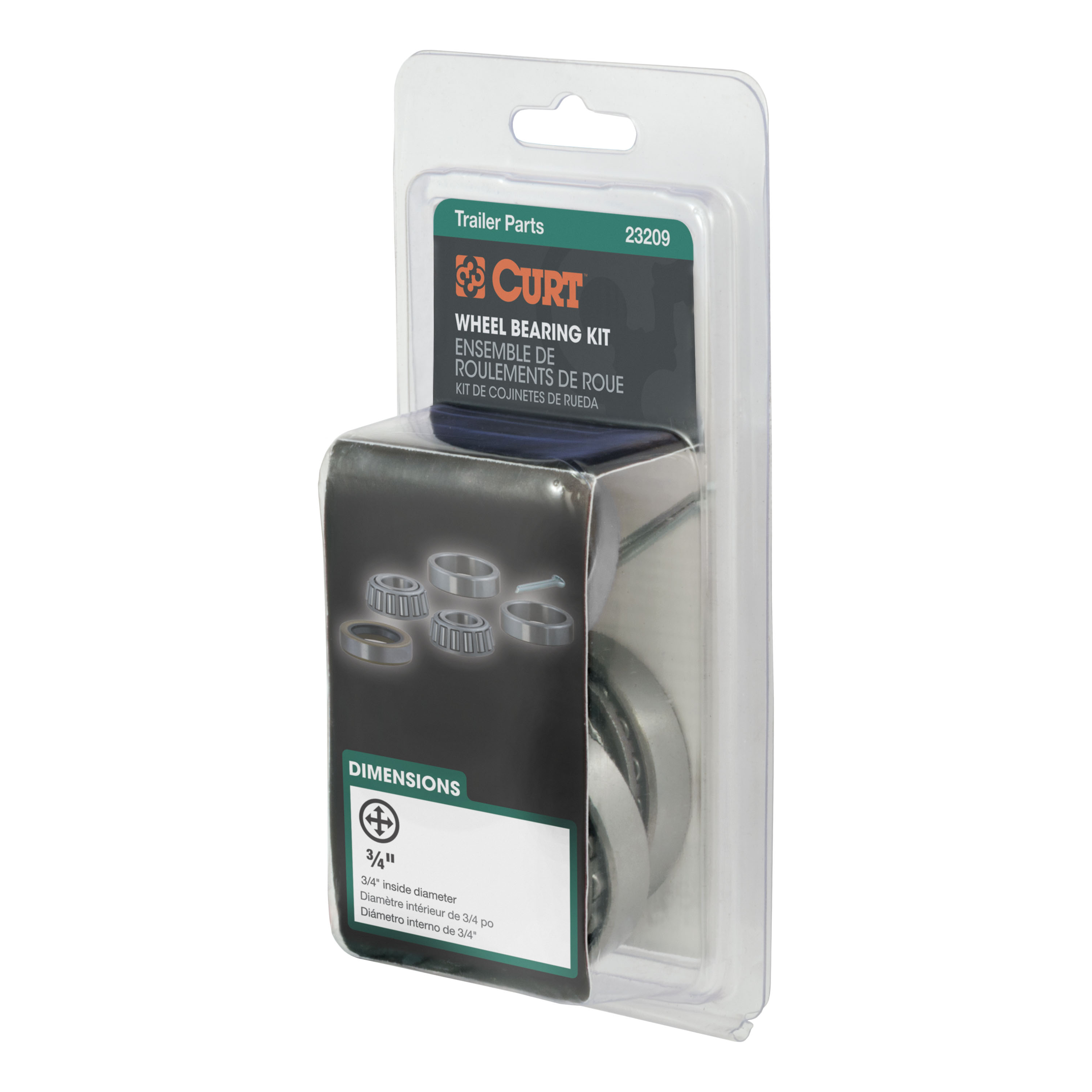 CURT 23209 Replacement Trailer Wheel Bearing Kit, 3/4-Inch Inside Diameter thumbnail 2