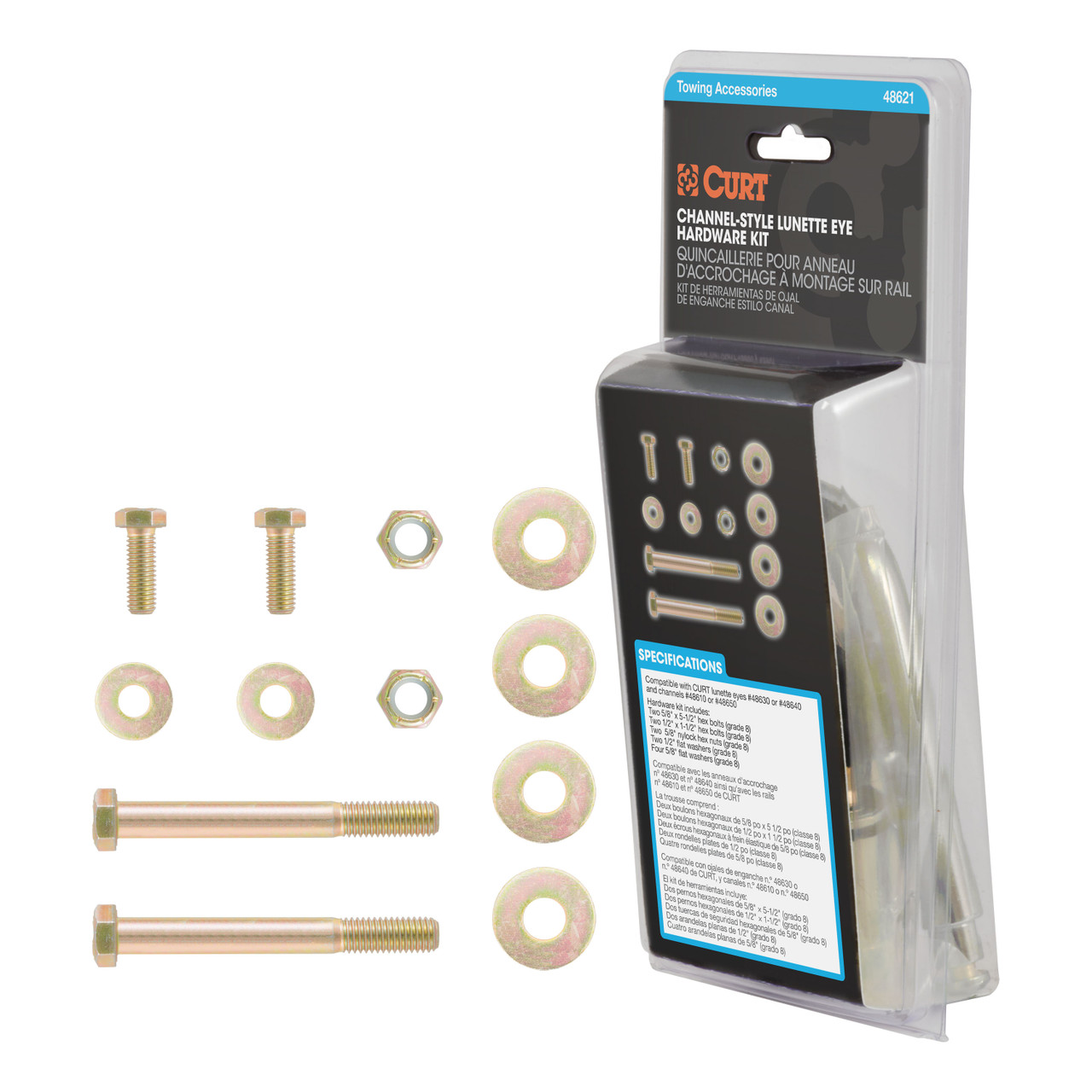 CURT 48621 Pintle Hitch Lunette Ring Hardware Kit, 4 Bolts thumbnail 0