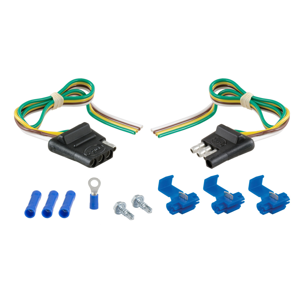 CURT 58344 4-Pin Trailer Wiring Harness, 12-Inch Vehicle-Side and Trailer-Side Wires thumbnail 0