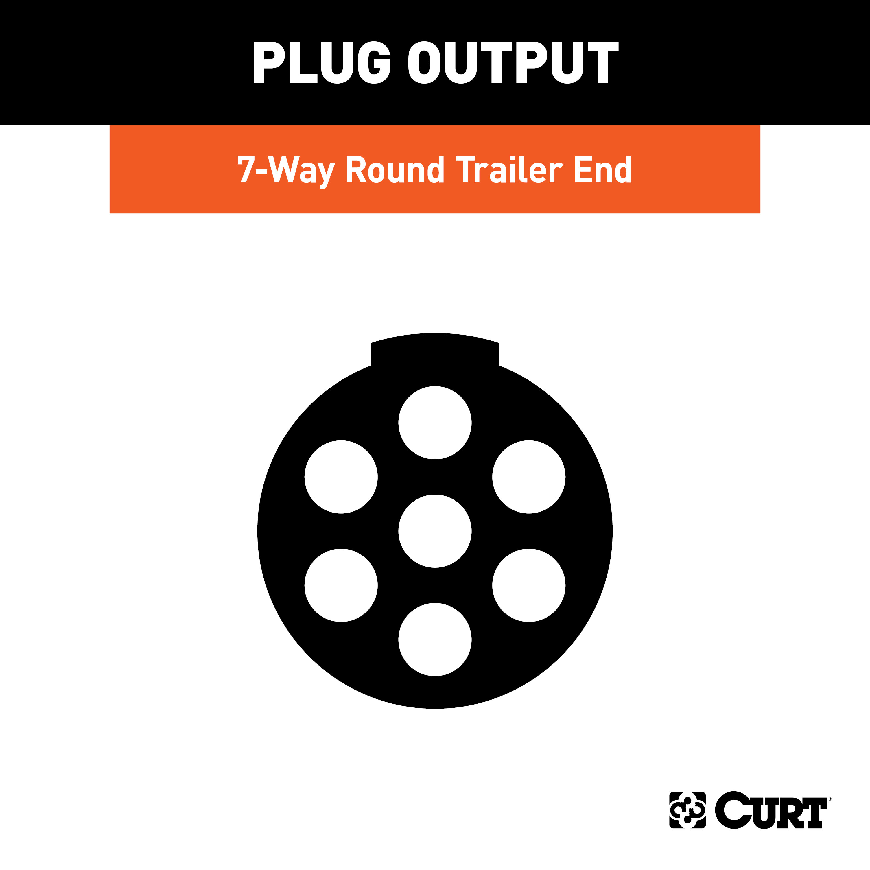 CURT 58181 Trailer-Side 7-Pin Round Wiring Harness Socket with Spring thumbnail 3