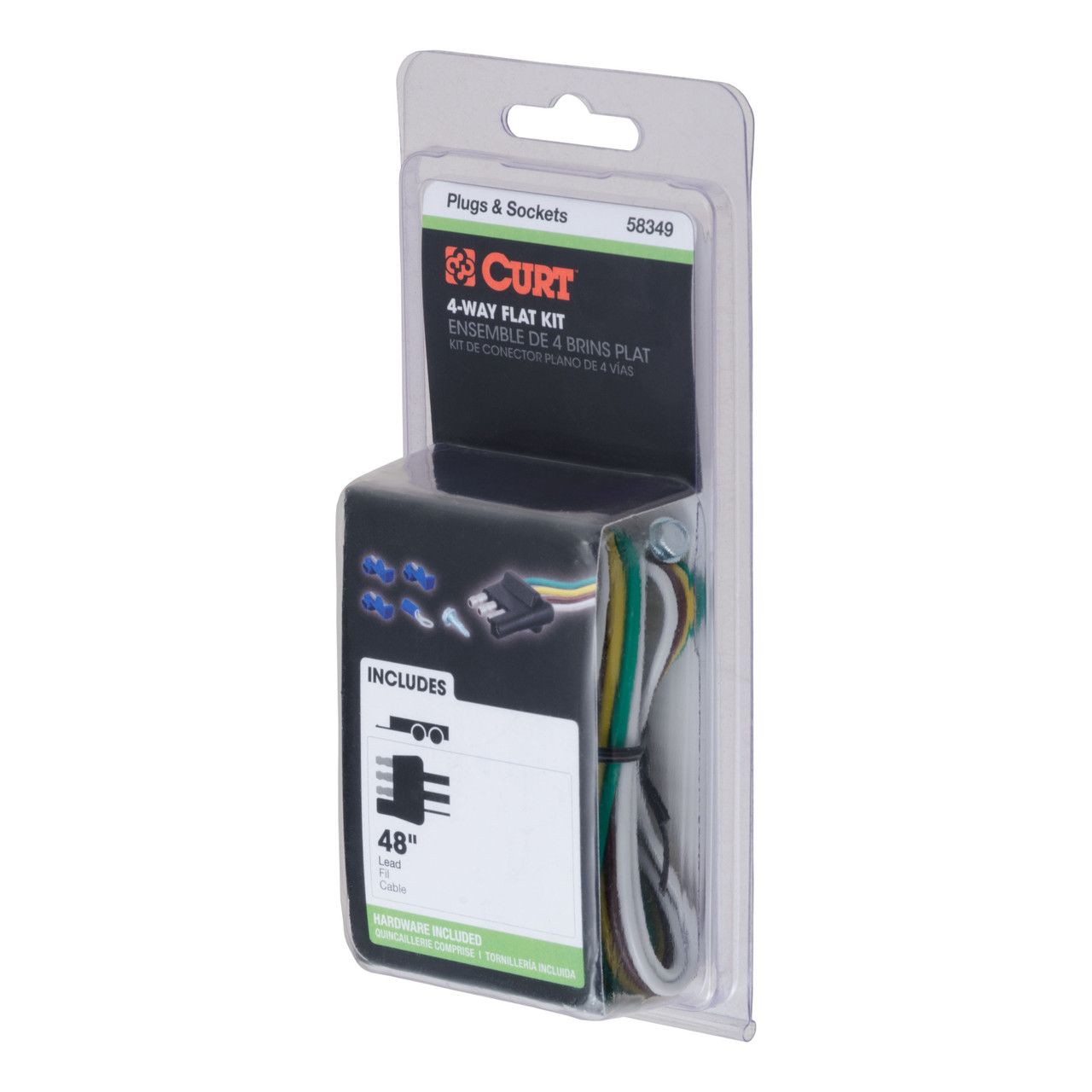 CURT 58349 Trailer-Side 4-Pin Flat Wiring Harness with 48-Inch Wires thumbnail 4
