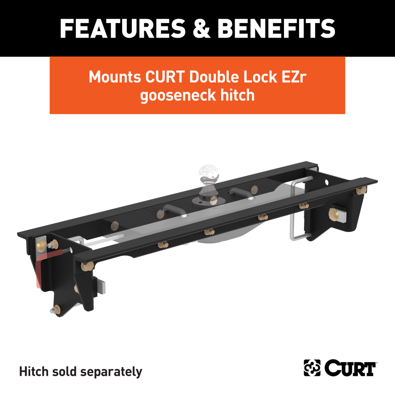CURT 60647 Double Lock EZr Gooseneck Installation Brackets, Fits Select Ford F-250, F-350 Super Duty thumbnail 4