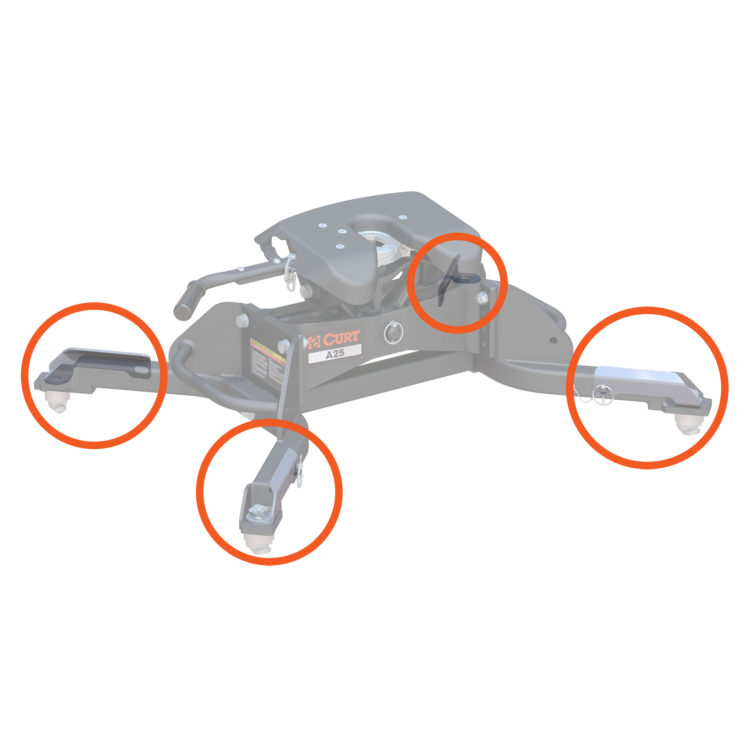 CURT 19205 Replacement 5th Wheel Puck System Handles, Compatible with Ram, Fits 16021 thumbnail 1