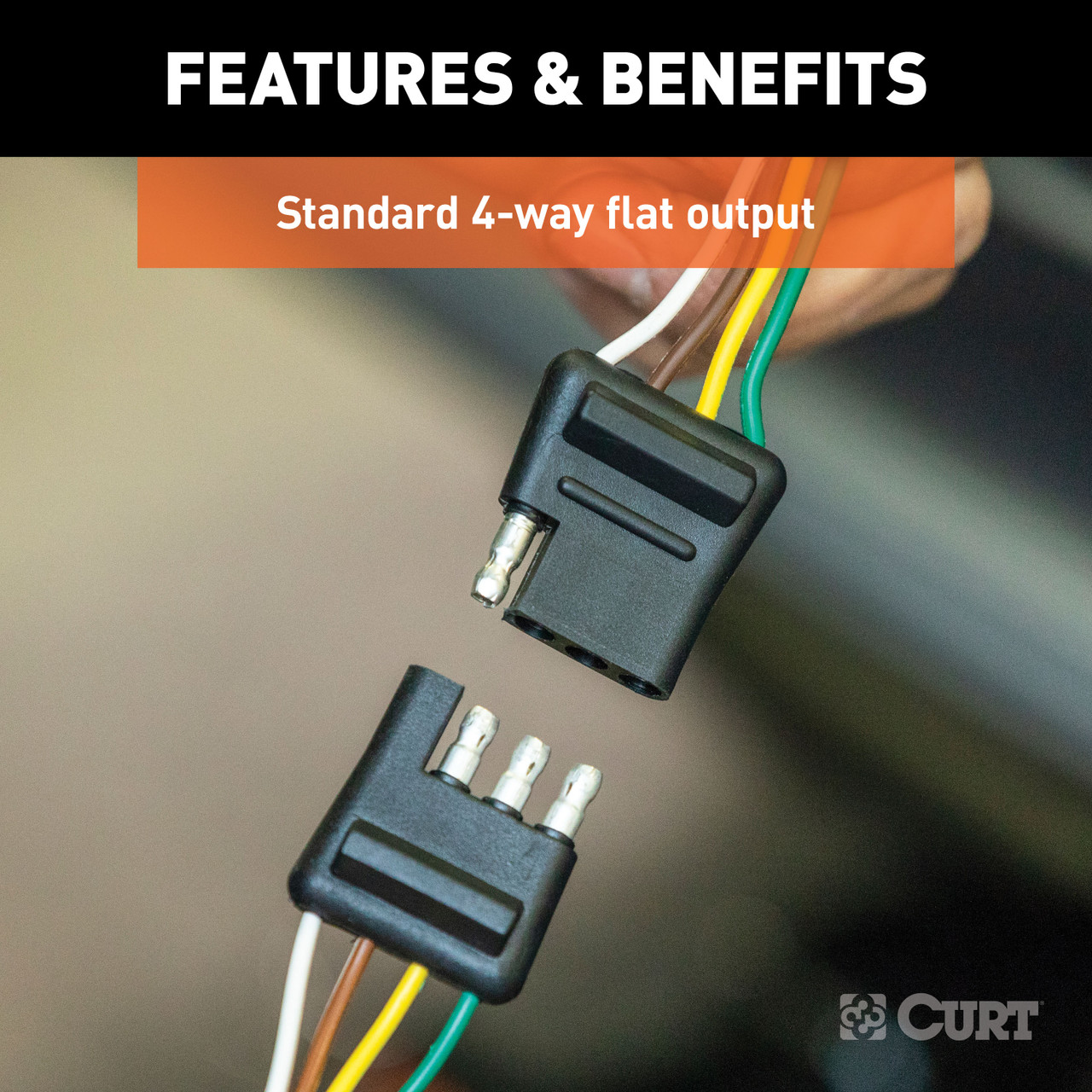CURT 58042 Vehicle-Side 4-Pin Flat Trailer Wiring Harness with 48-Inch Wires thumbnail 1