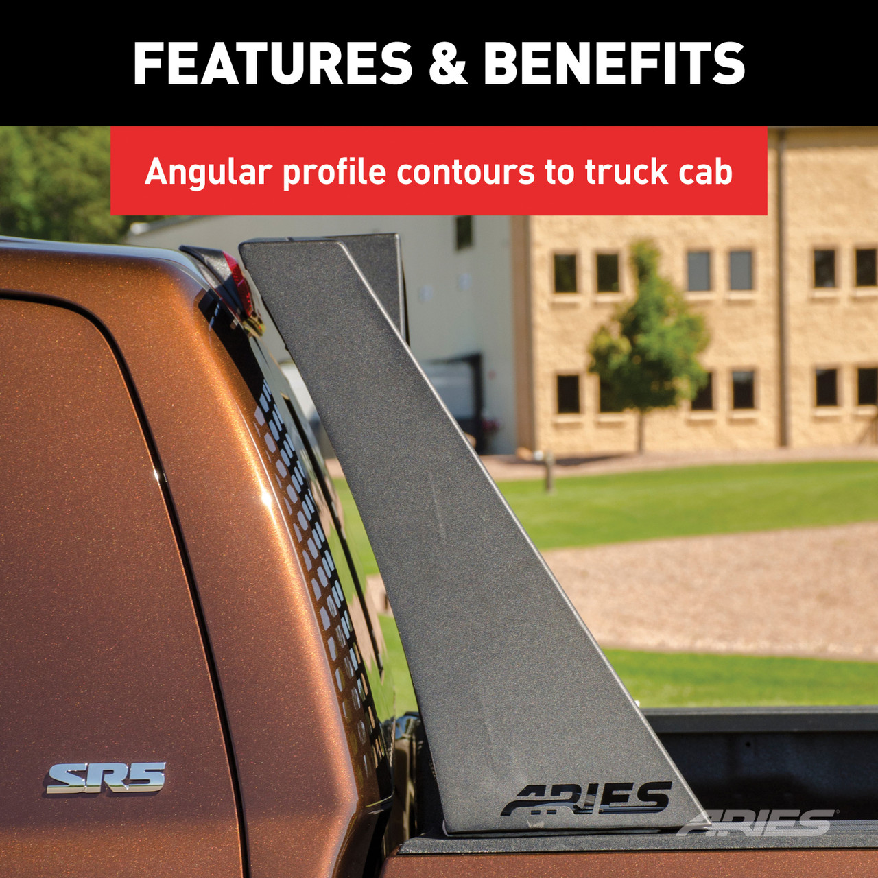 ARIES 1110112 Switchback Black Aluminum Truck Headache Rack Cab Protector, Select Ford F-150, Lightning thumbnail 6