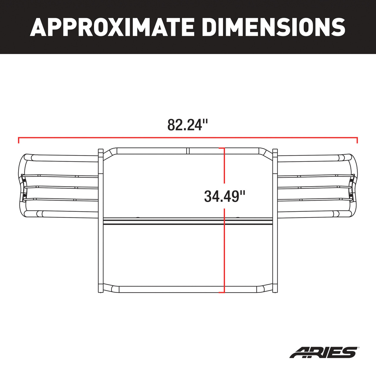 ARIES 4068 1-1/2-Inch Black Steel Grille Guard, No-Drill, Select Chevrolet Silverado 1500 thumbnail 8