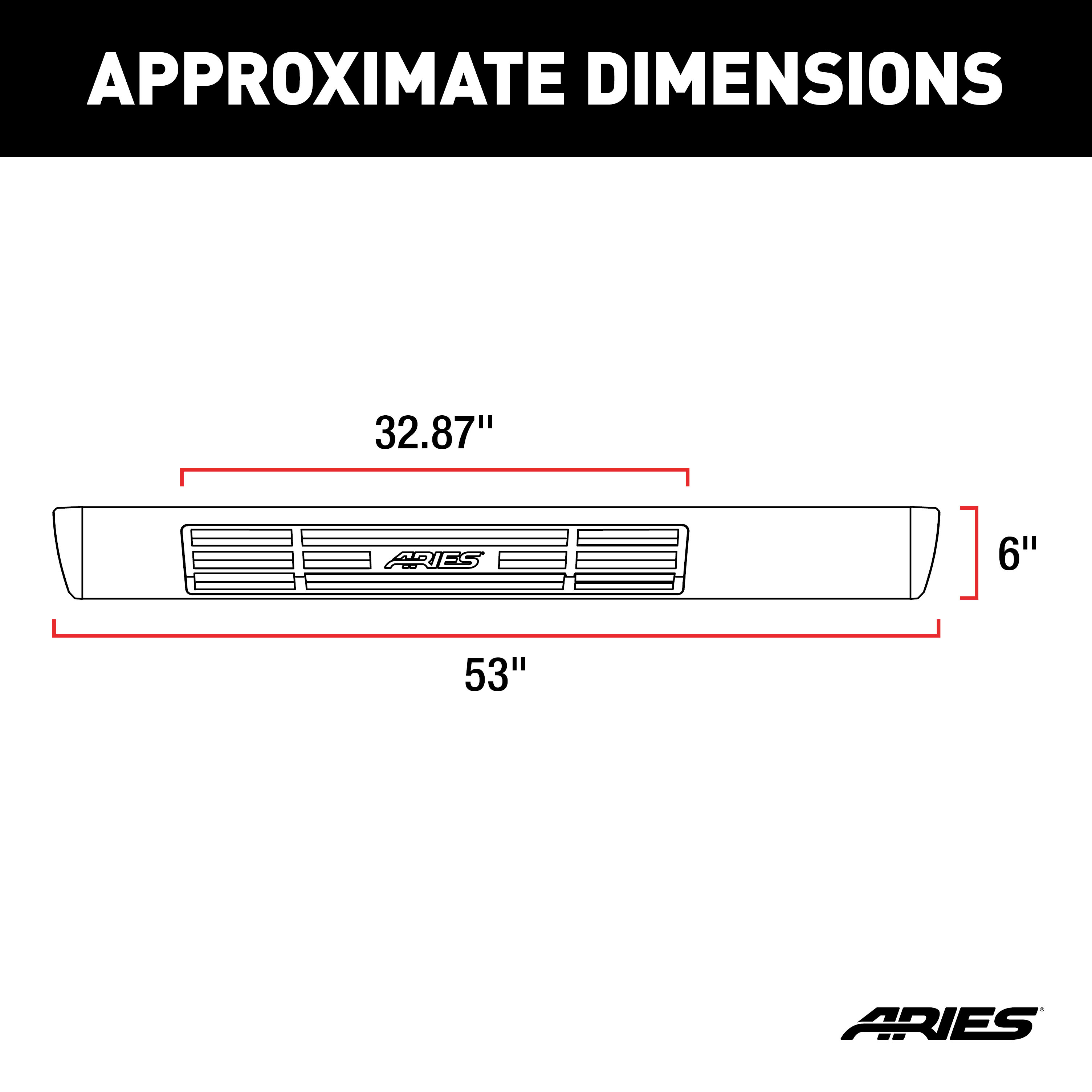 ARIES 4445028 6 x 53-Inch Oval Black Aluminum Nerf Bars, Select Ford F-150, F-250, F-350, F-450, F-550 Super Duty thumbnail 6