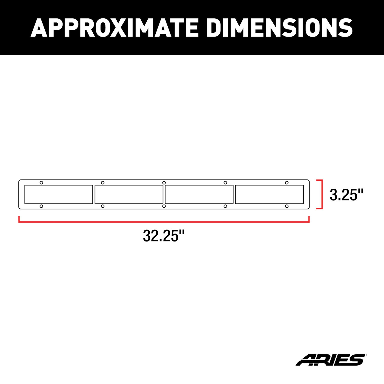 ARIES PC30OB Pro Series 30-Inch Black Steel Grille Guard Light Bar Cover Plate thumbnail 5
