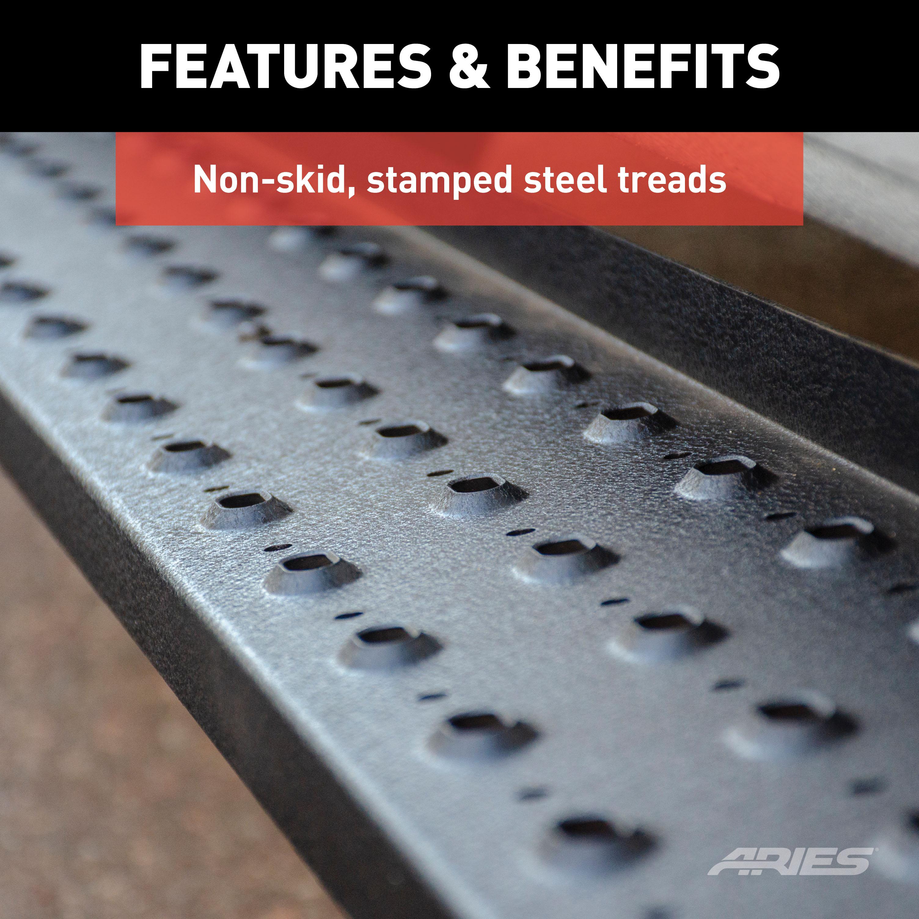 ARIES 2055539 RidgeStep Black Steel 36, 96-Inch Cargo Van Running Boards, Select Ram ProMaster 2500, 3500 thumbnail 5