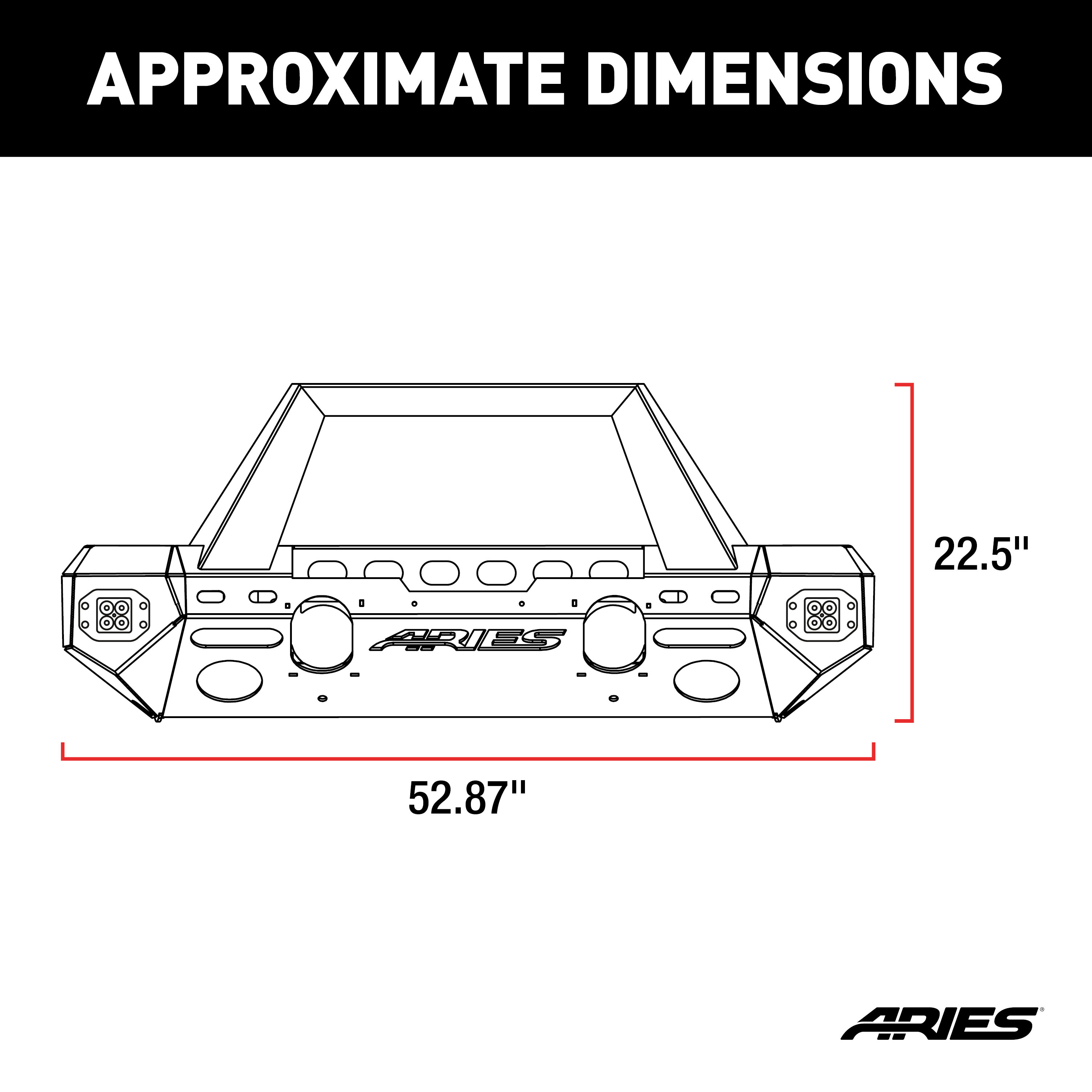 ARIES 2082043 TrailChaser Black Steel Front Bumper with LED Lights and Winch Mount, Select Jeep Wrangler JK thumbnail 2