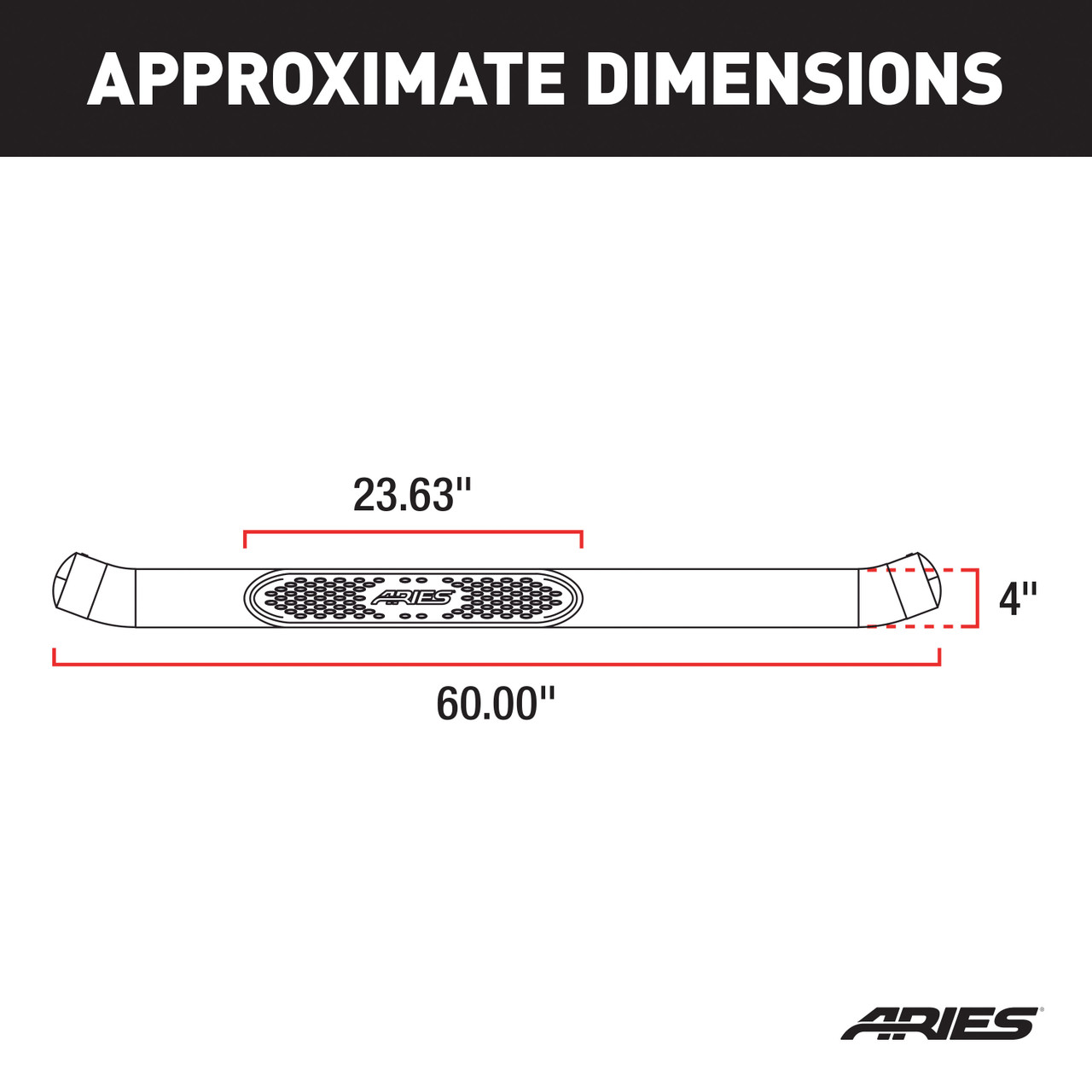 ARIES S225039 4-Inch Oval Black Steel Nerf Bars, Select Dodge, Ram 1500, 2500, 3500 thumbnail 7