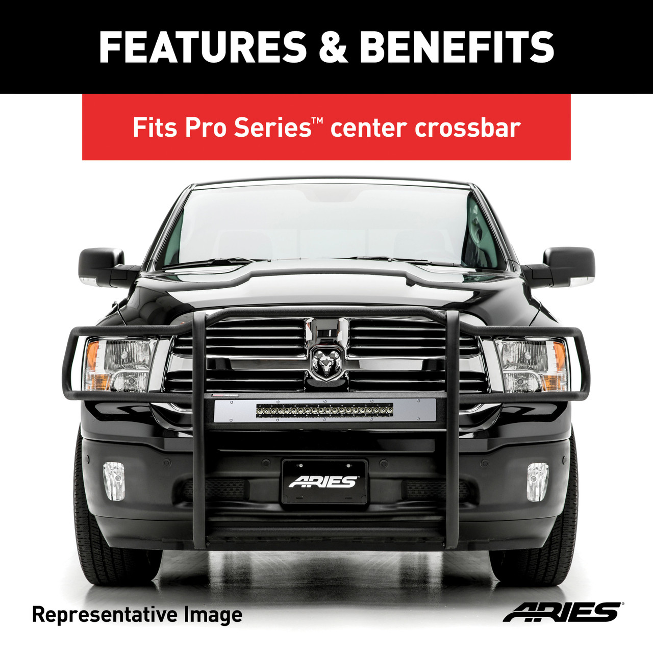 ARIES PC20OS Pro Series 30-Inch Brushed Stainless Steel Grille Guard Light Bar Cover Plate thumbnail 3