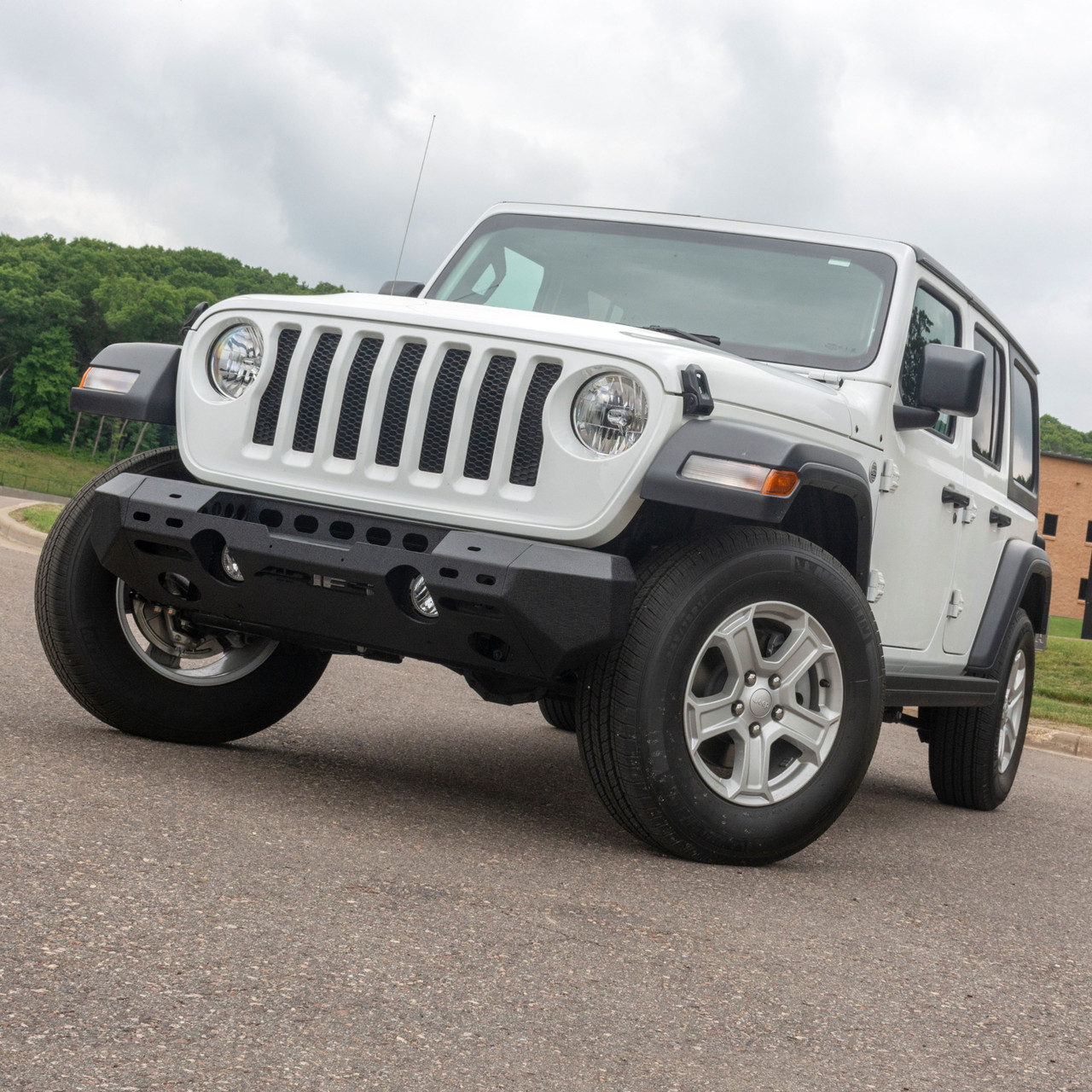 ARIES 2082074 TrailChaser Black Aluminum Front Bumper with Winch Mount, Select Jeep Wrangler JL, Gladiator thumbnail 7