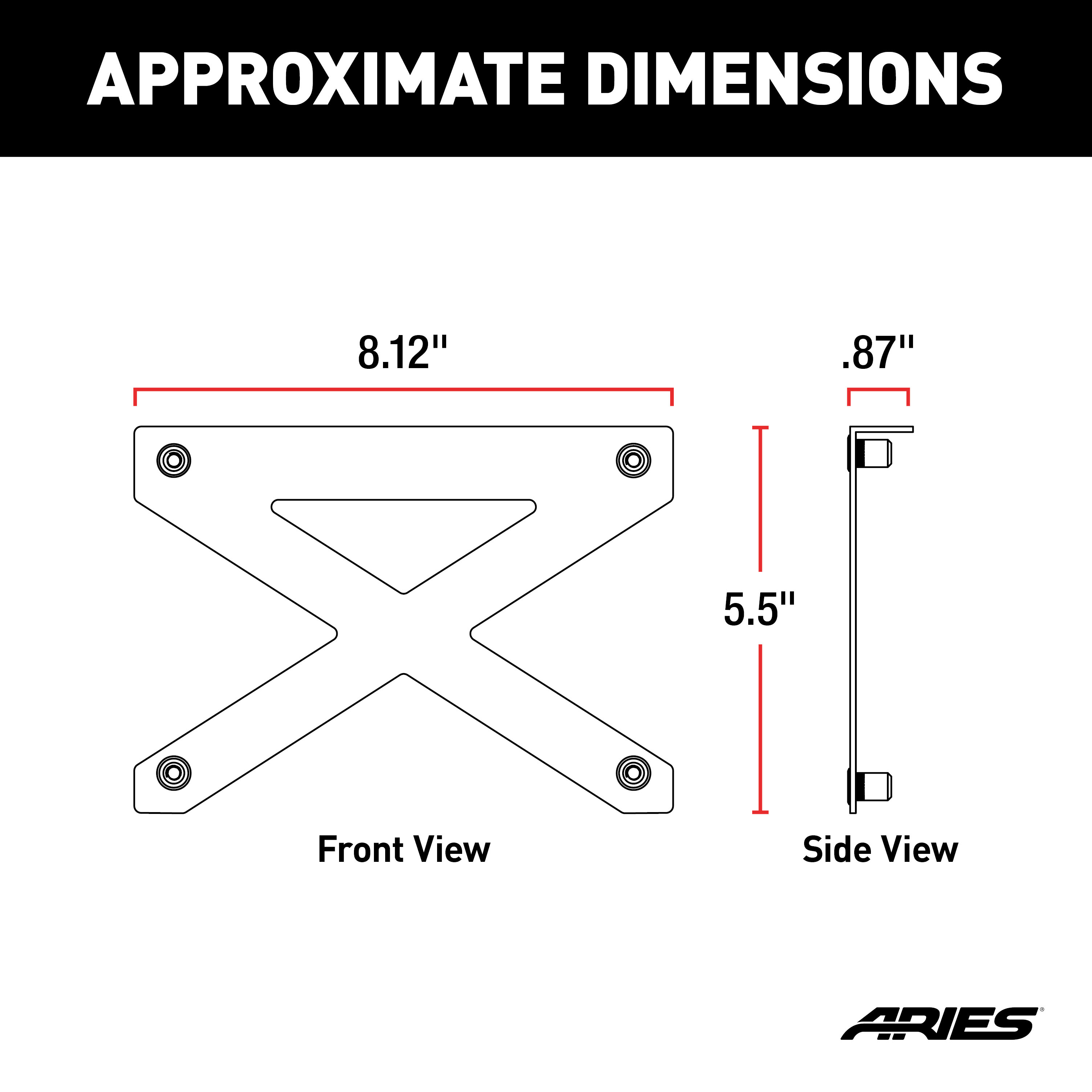 ARIES 85-0000 Pro Series Grille Guard License Plate Bracket thumbnail 3