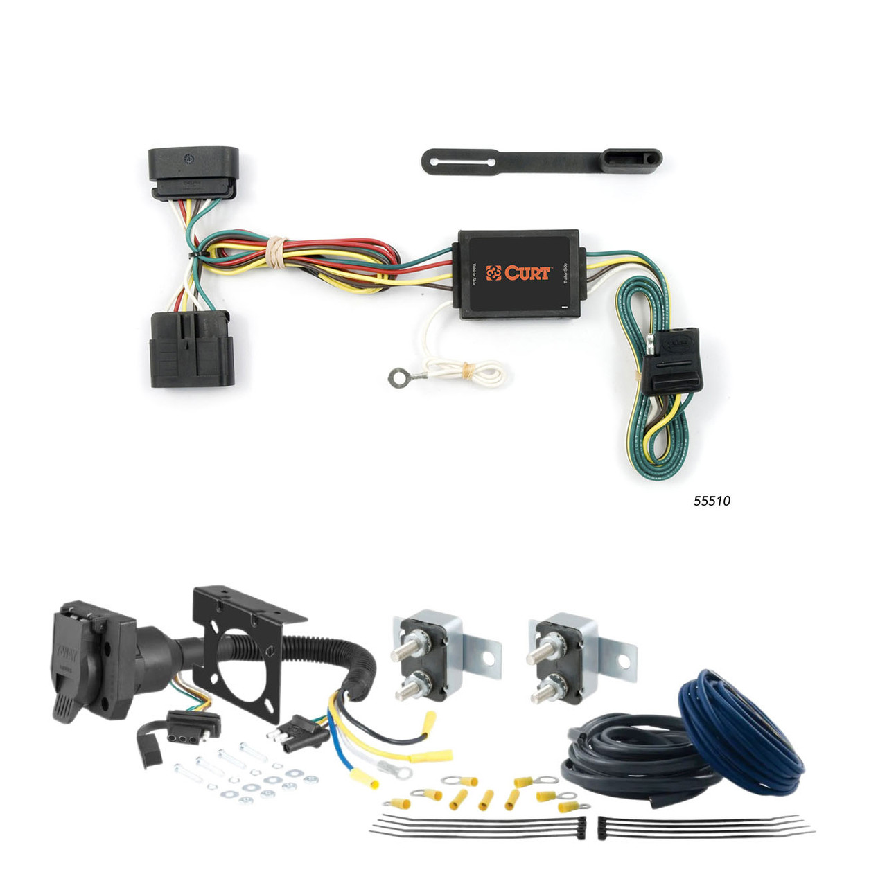 03 - 05 Dodge Ram 3500 Excluding factory receiver CURT Trailer Brake Controller 7-Way Upgrade Kit  7WK741 thumbnail 0