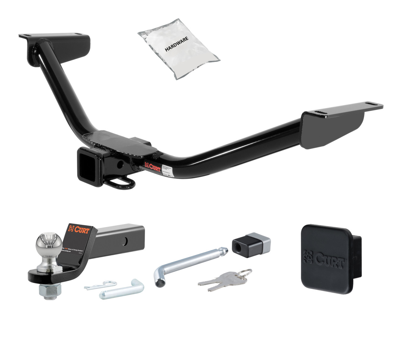 10 - 12 Acura RDX  2in. CURT Trailer Hitch + Ball Mount + Cover + Lock Kit HWA15 thumbnail 0