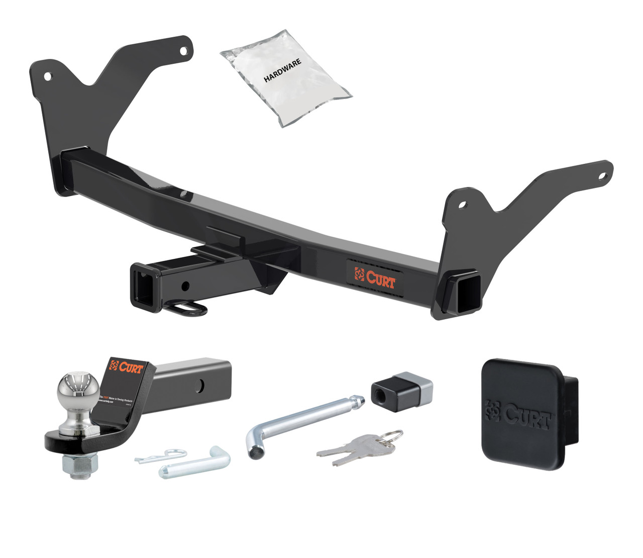 24 - 24 Lexus TX550h+ 2in. CURT Trailer Hitch + Ball Mount + Cover + Lock Kit HWA1719 thumbnail 0