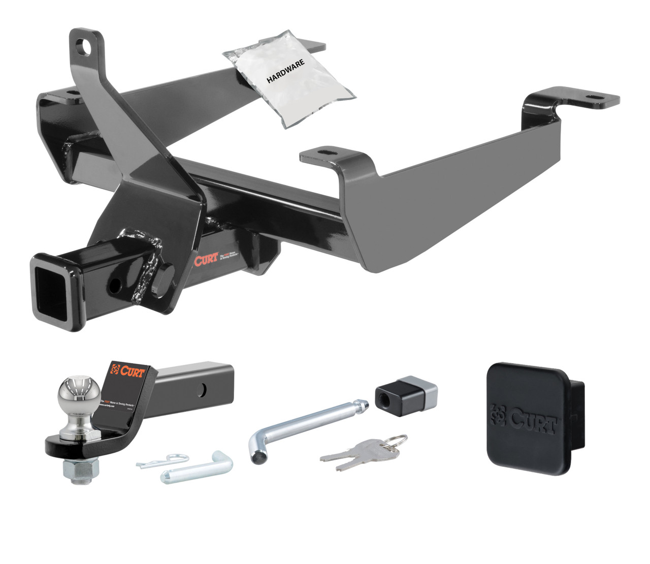 14 - 22 Land Rover Range Rover Sport Excluding hybrid 2in. CURT Trailer Hitch + Ball Mount + Cover + Lock Kit HWA1655 thumbnail 0