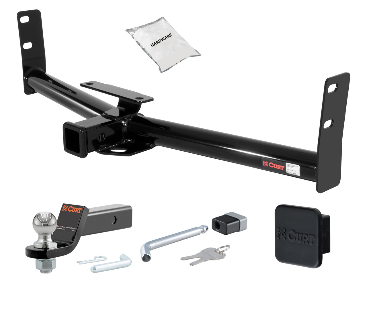 05 - 17 Chevrolet Equinox 2in. CURT Trailer Hitch + Ball Mount + Cover + Lock Kit HWA343 thumbnail 0