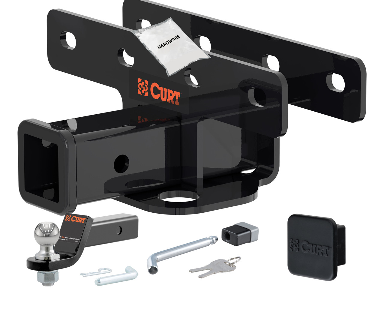 20 - 24 JEEP Wrangler JL, diesel 2in. CURT Trailer Hitch + Ball Mount + Cover + Lock Kit HWA1575 thumbnail 0