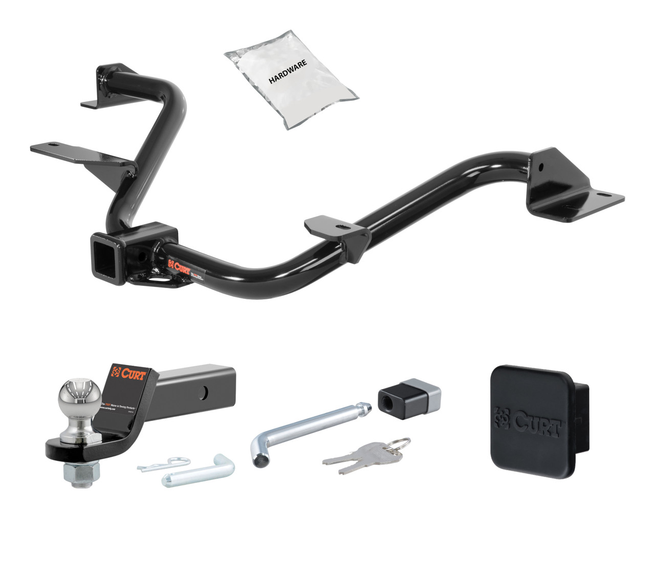 15 - 18 Chevrolet City Express 2in. CURT Trailer Hitch + Ball Mount + Cover + Lock Kit HWA318 thumbnail 0