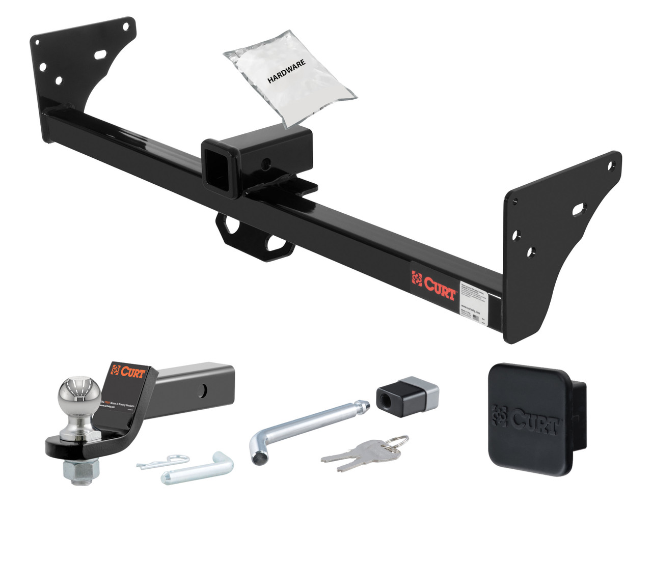 82 - 04 Chevrolet S10 With roll pan bumper 2in. CURT Trailer Hitch + Ball Mount + Cover + Lock Kit HWA413 thumbnail 0