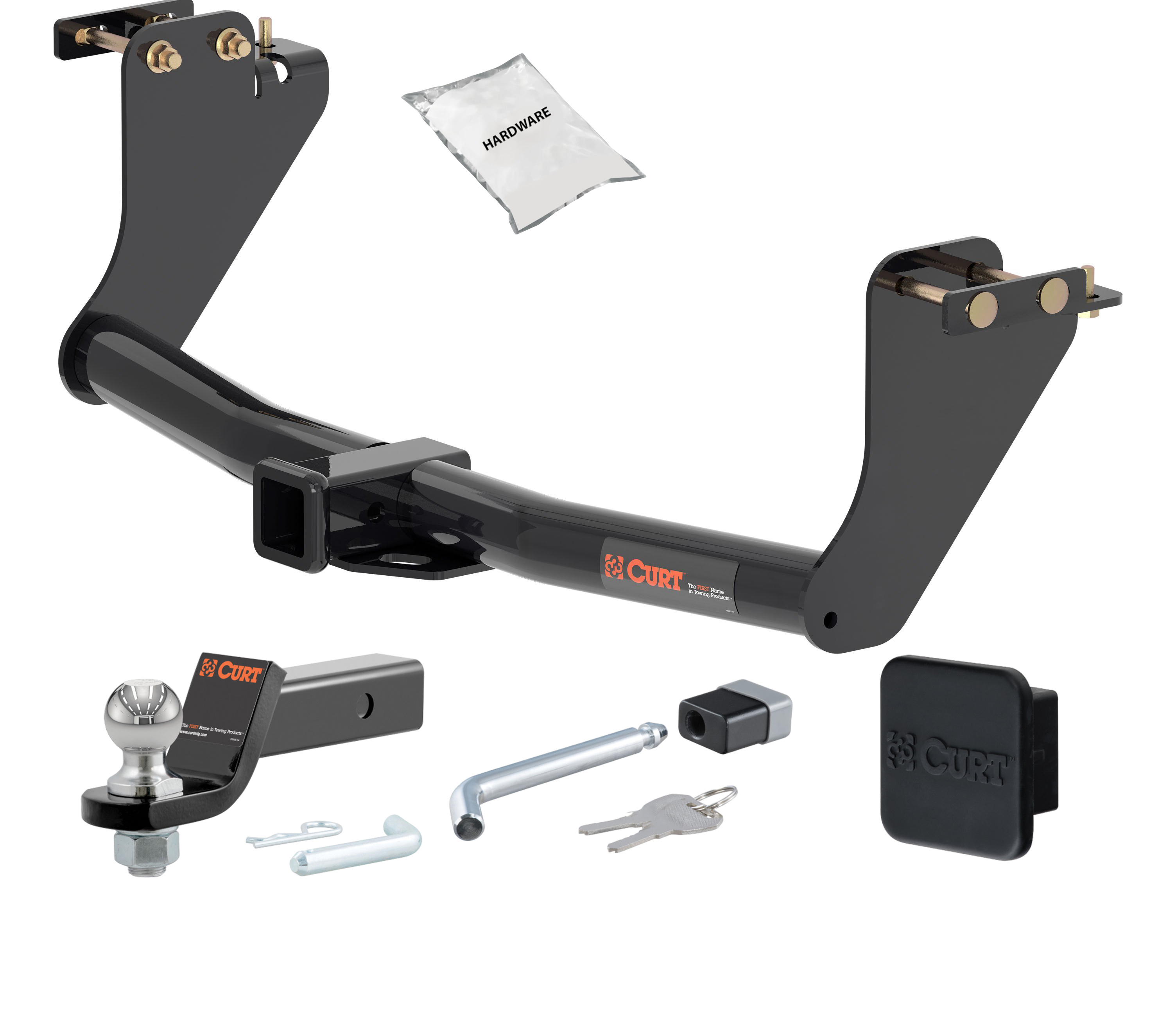 18 - 21 Mitsubishi Eclipse Cross 2in. CURT Trailer Hitch + Ball Mount + Cover + Lock Kit HWA1972 thumbnail 0