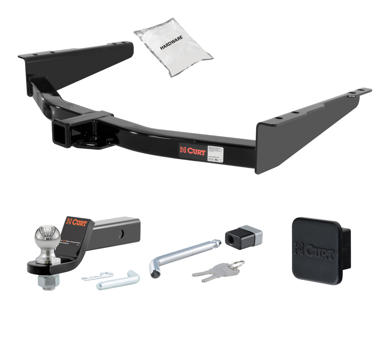 12 - 21 Nissan NV1500 2in. CURT Trailer Hitch + Ball Mount + Cover + Lock Kit HWA2037 thumbnail 0