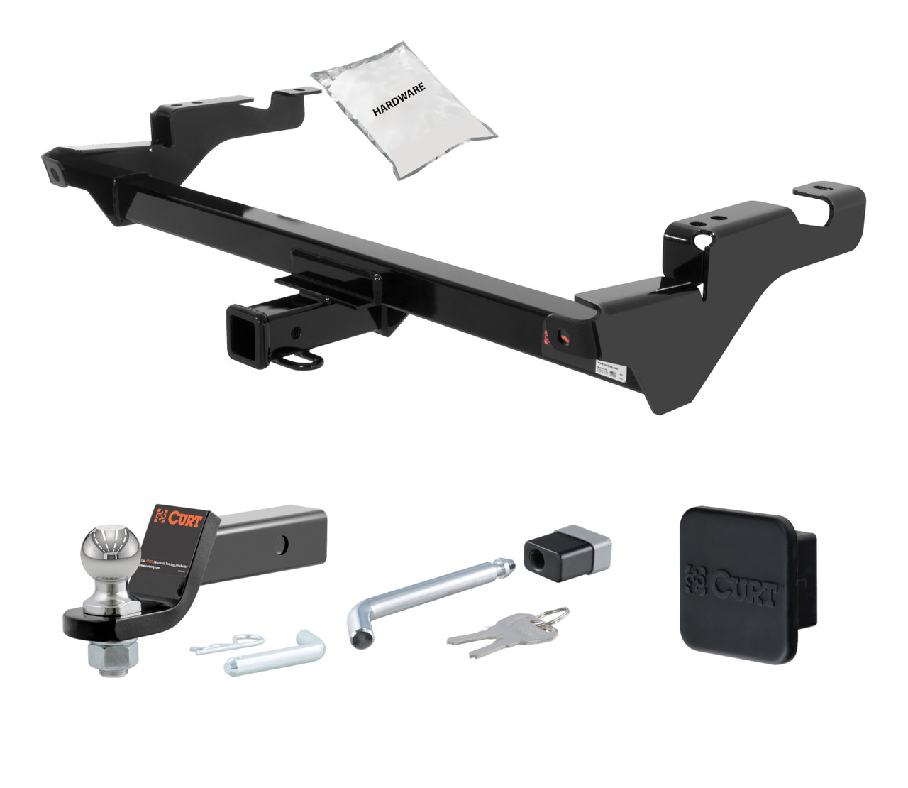 78 - 96 Chevrolet G-Series Van 2in. CURT Trailer Hitch + Ball Mount + Cover + Lock Kit HWA357 thumbnail 0