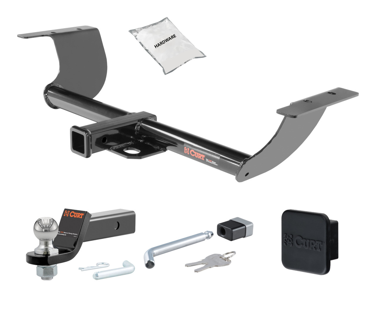 11 - 23 Dodge Challenger Excluding Demon, Hellcat and SRT 2in. CURT Trailer Hitch + Ball Mount + Cover + Lock Kit HWA672 thumbnail 0
