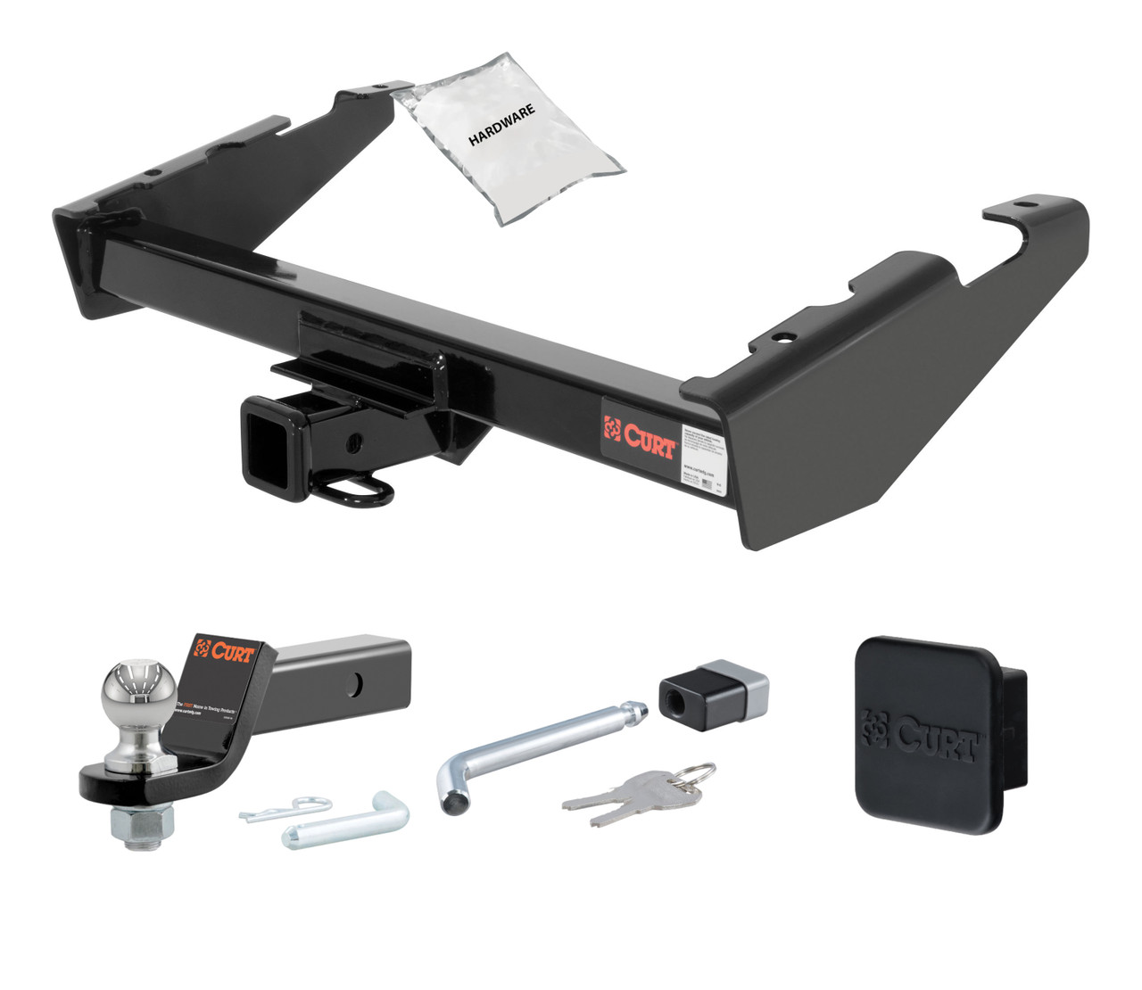 73 - 91 Chevrolet   2in. CURT Trailer Hitch + Ball Mount + Cover + Lock Kit HWA593 thumbnail 0