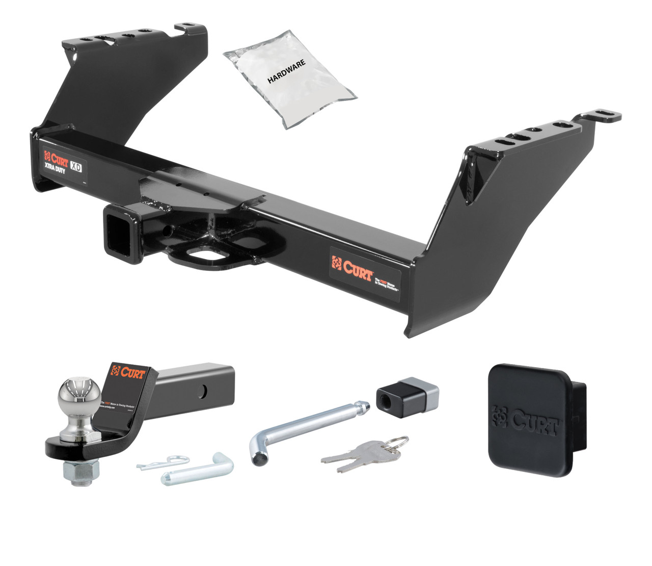 73 - 83 Ford F-100 Excluding 10" drop bumper, old body 2in. CURT Trailer Hitch + Ball Mount + Cover + Lock Kit HWA848 thumbnail 0