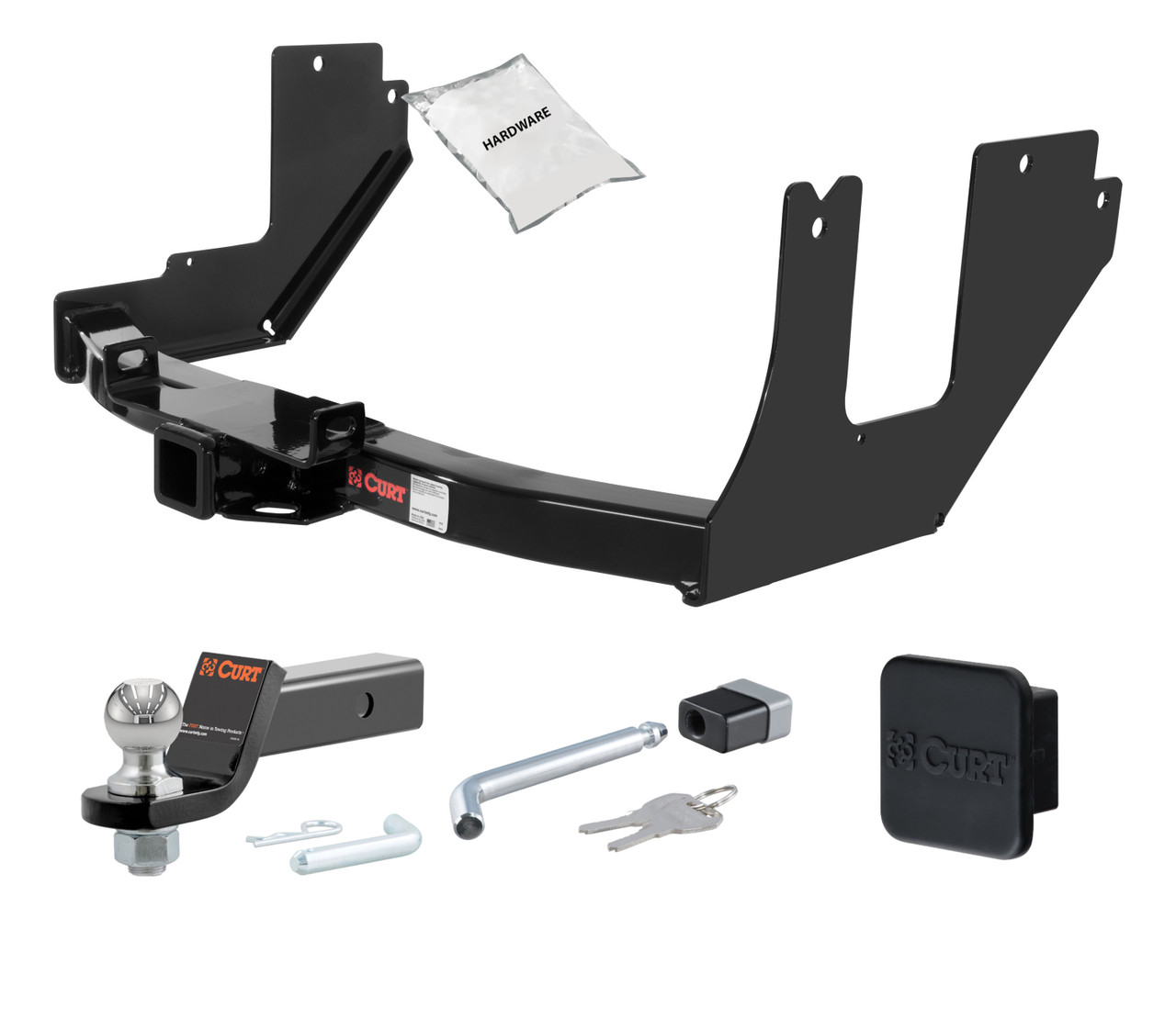 04 - 05 Ford F-150  Excluding factory receiver and 2004 Heritage Edition 2in. CURT Trailer Hitch + Ball Mount + Cover + Lock Kit HWA859 thumbnail 0