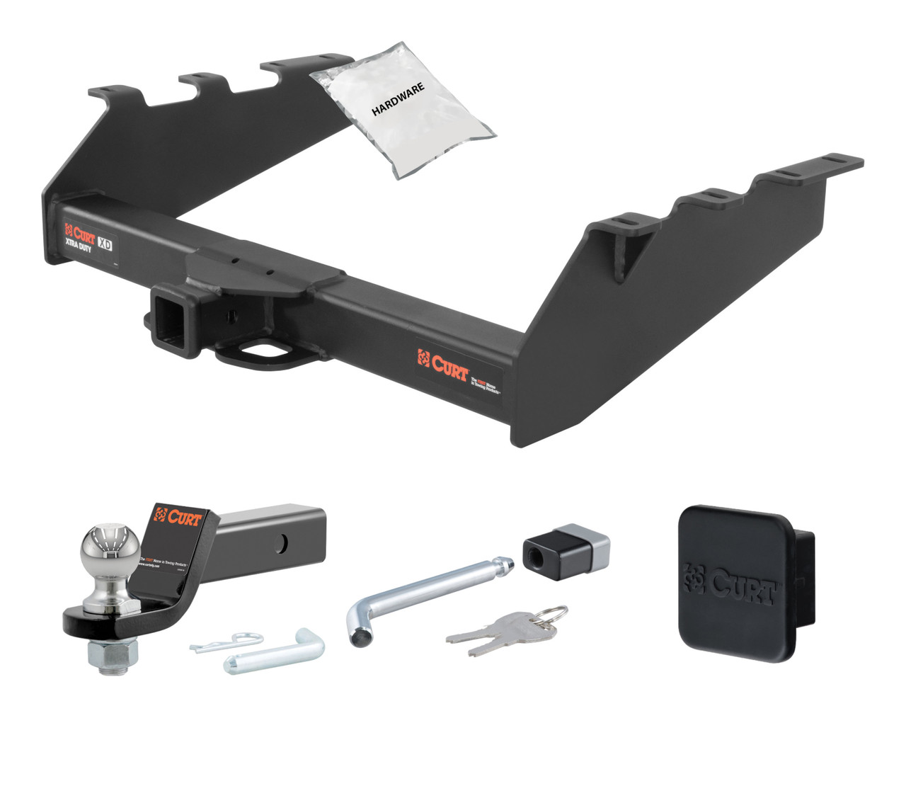 94 - 98 Dodge Ram 3500  With factory bumper 2in. CURT Trailer Hitch + Ball Mount + Cover + Lock Kit HWA750 thumbnail 0