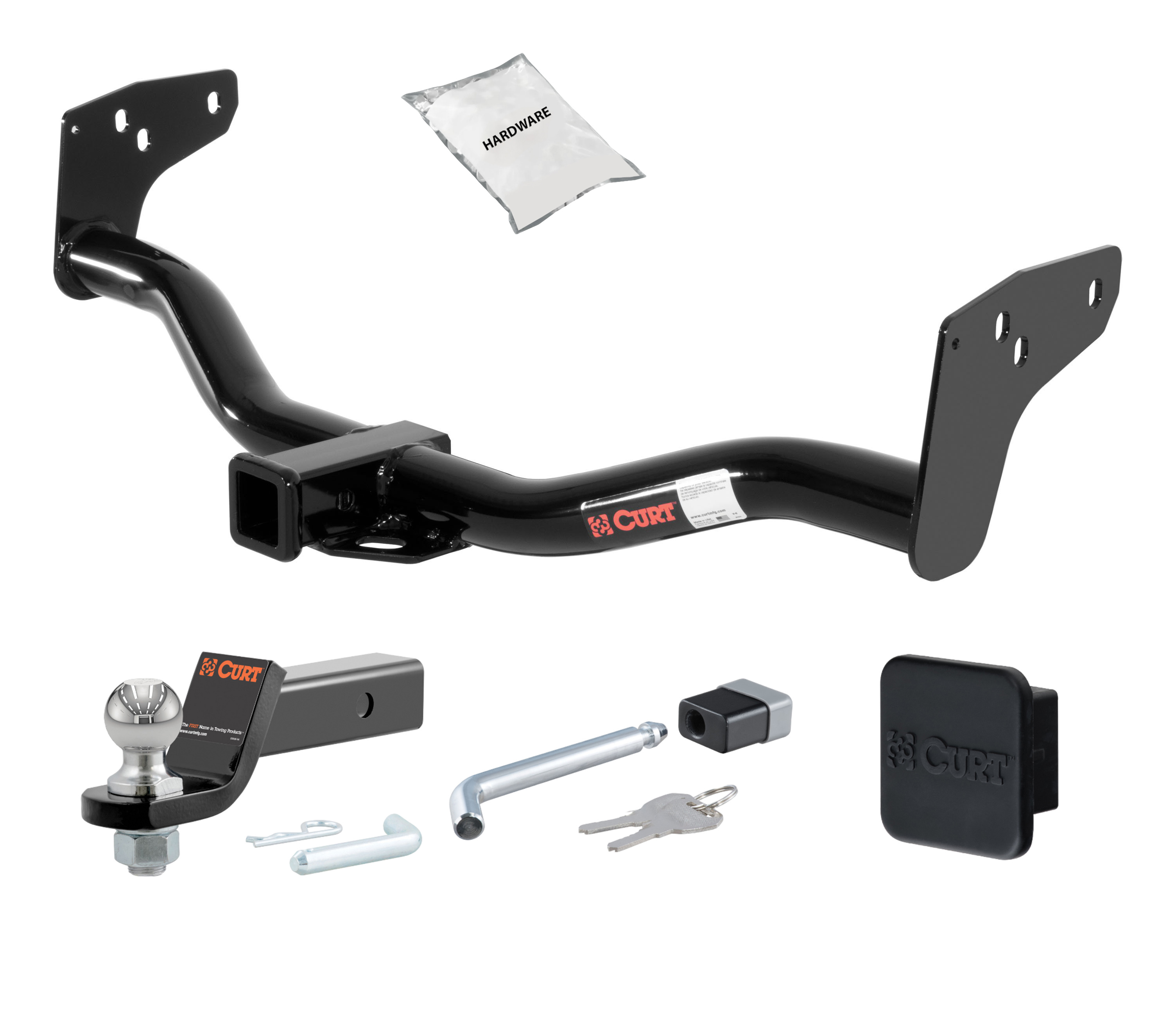 82 - 90 GMC S15 2in. CURT Trailer Hitch + Ball Mount + Cover + Lock Kit HWA1137 thumbnail 0