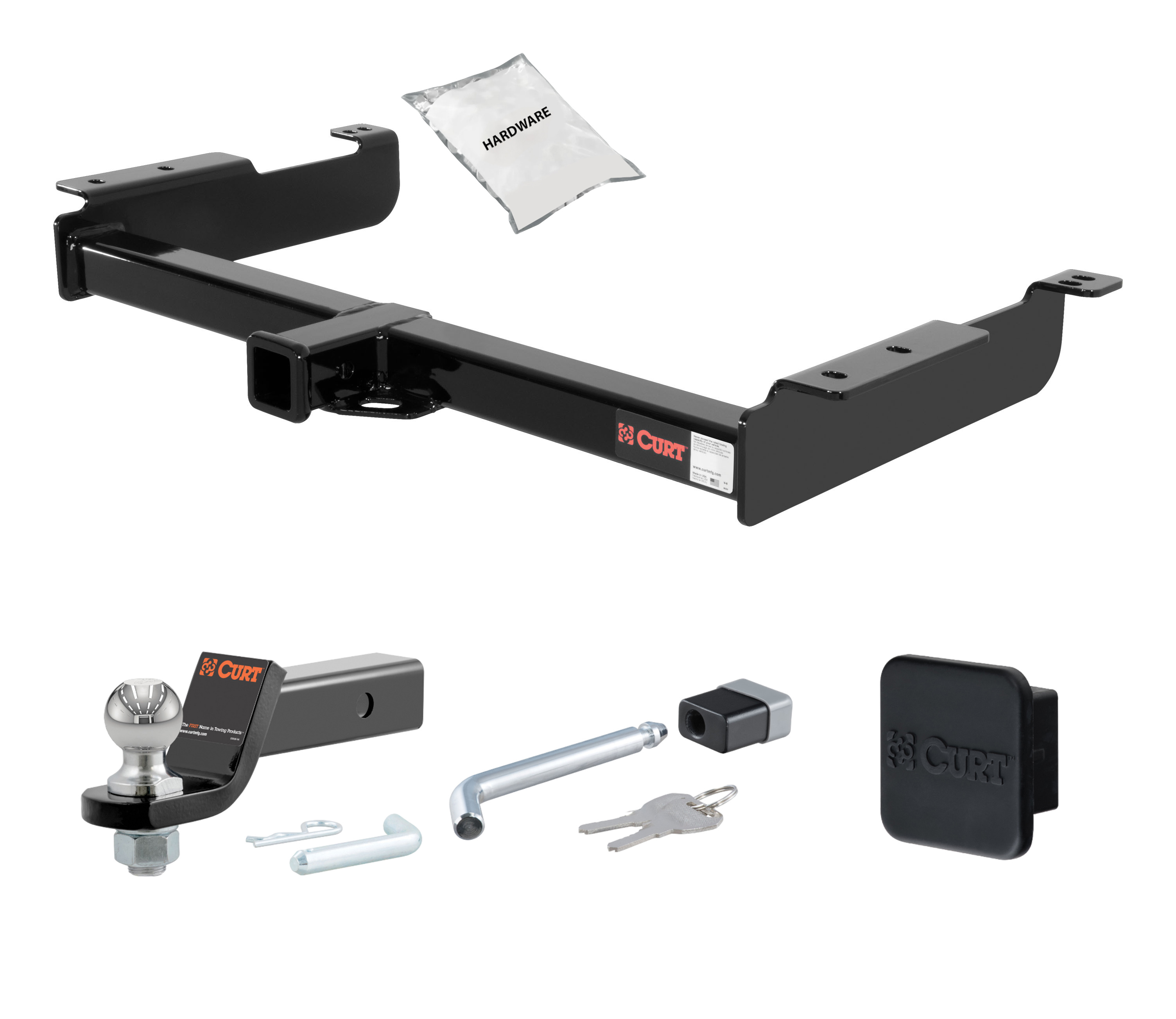 96 - 14 GMC Savana 1500 2in. CURT Trailer Hitch + Ball Mount + Cover + Lock Kit HWA1125 thumbnail 0