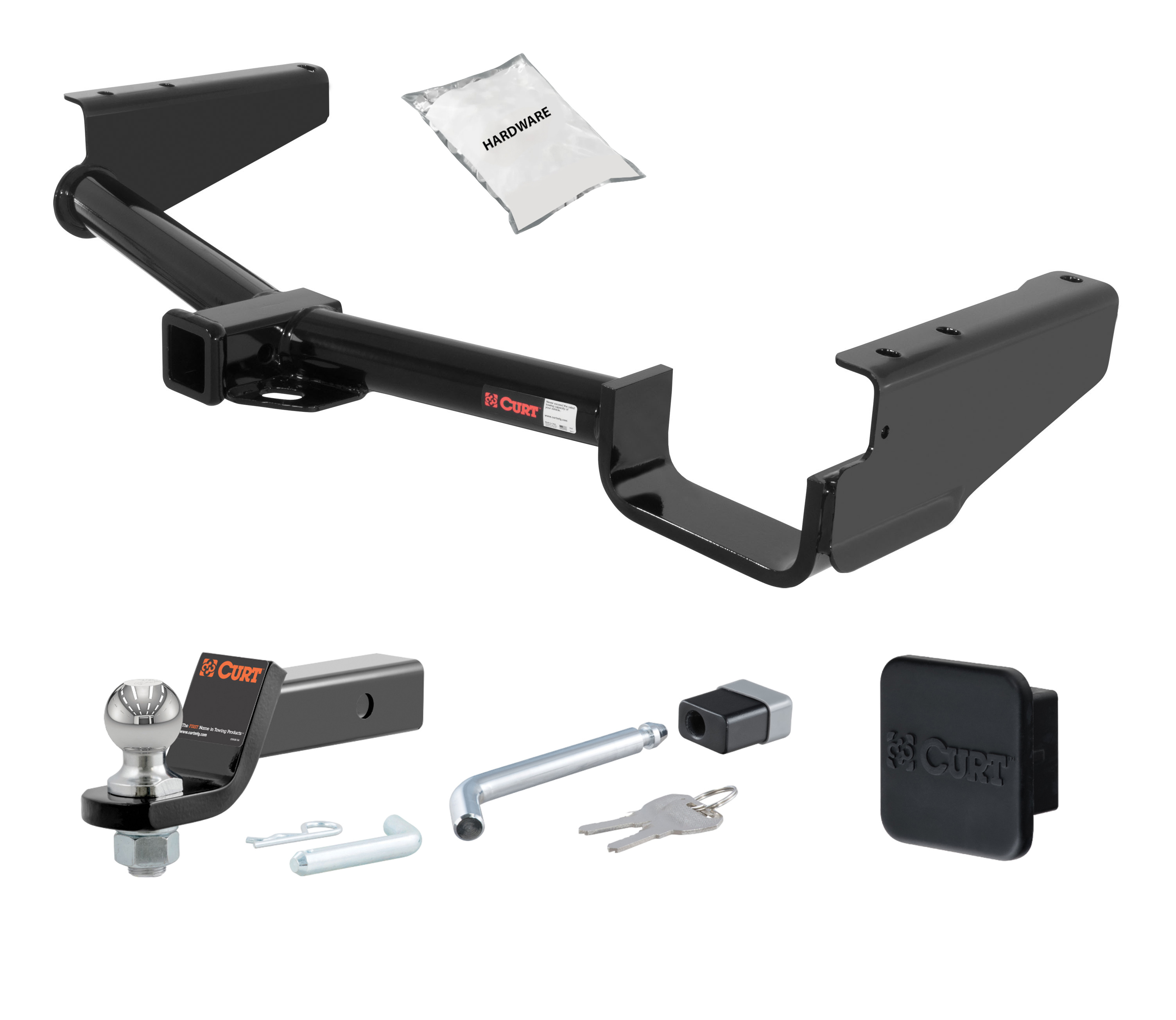 04 - 07 Toyota Highlander 2in. CURT Trailer Hitch + Ball Mount + Cover + Lock Kit HWA2395 thumbnail 0