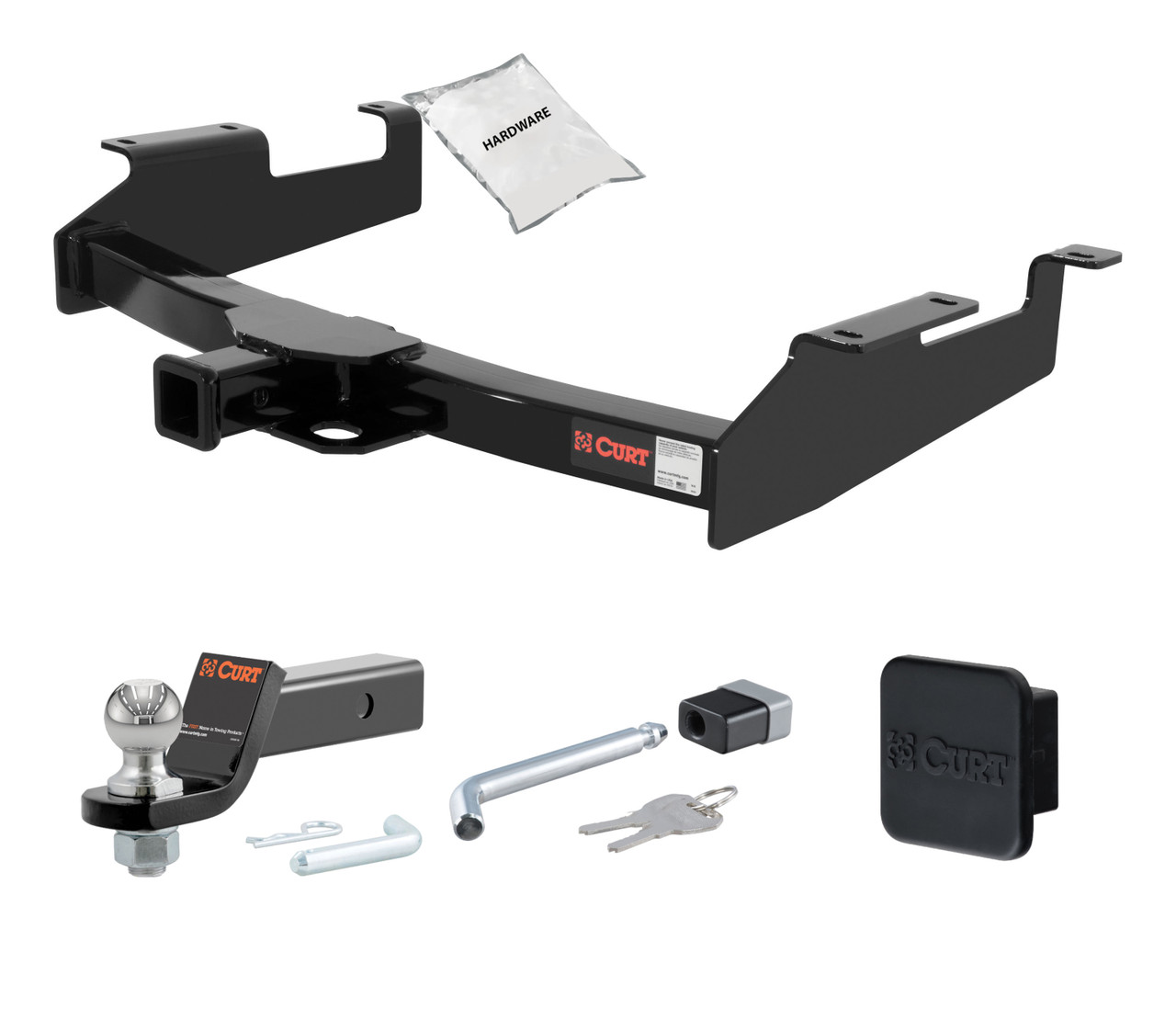 01 - 06 GMC Sierra 3500 8' bed, with Tommy Gate lift 2in. CURT Trailer Hitch + Ball Mount + Cover + Lock Kit HWA1248 thumbnail 0