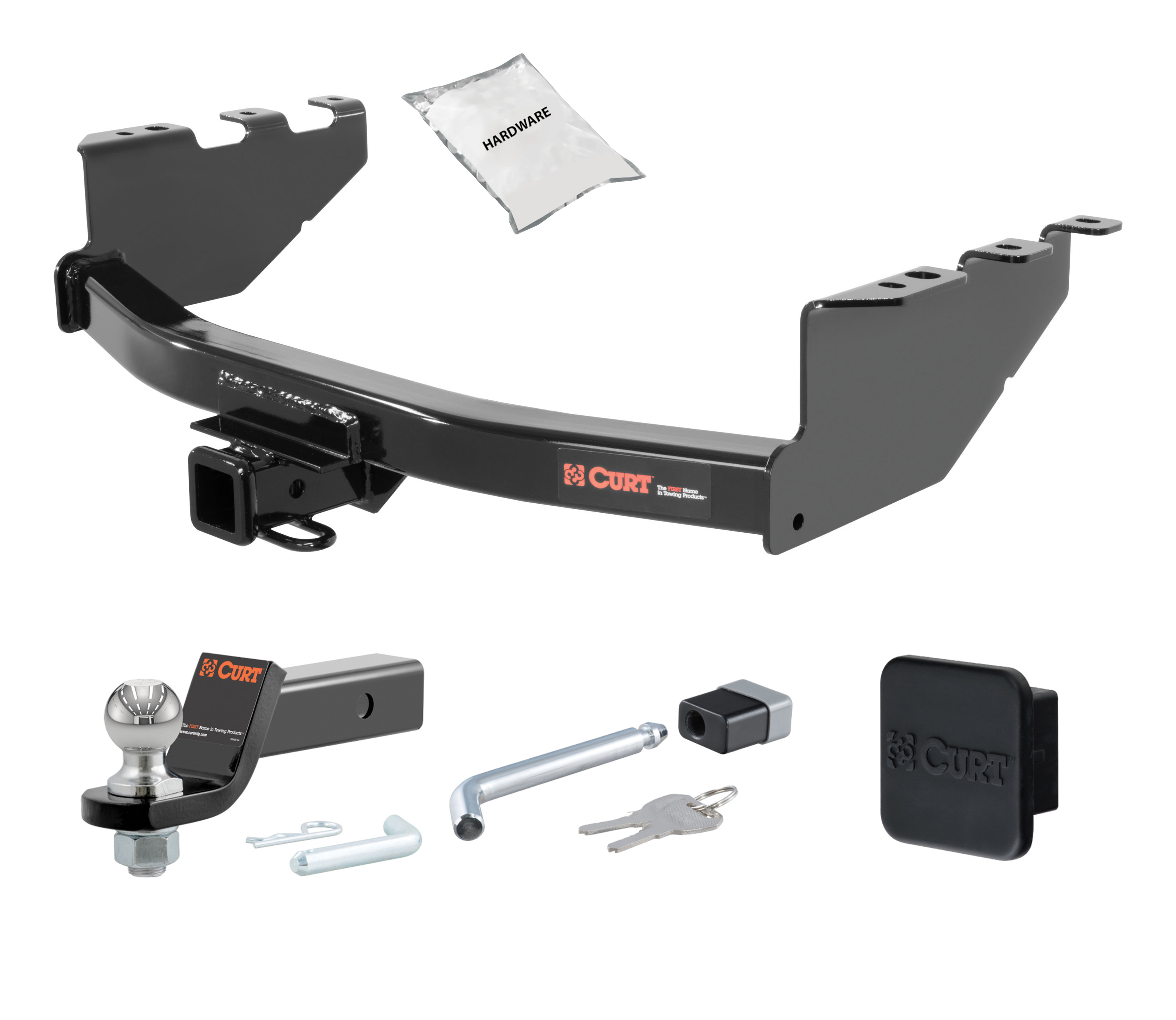 19 - 19 GMC Sierra 1500 Limited 2in. CURT Trailer Hitch + Ball Mount + Cover + Lock Kit HWA1175 thumbnail 0