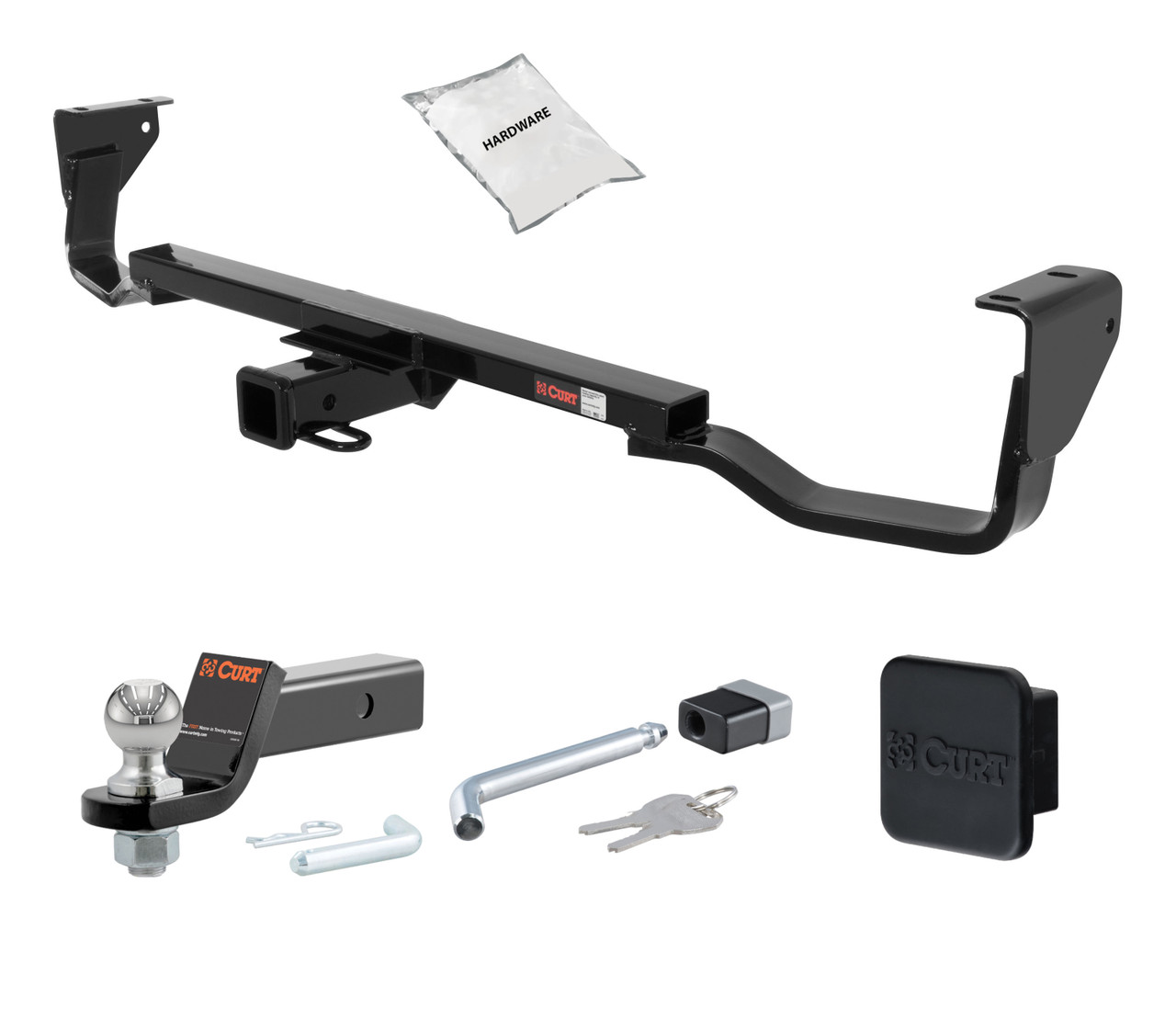 07 - 12 Infiniti INFINITI 2in. CURT Trailer Hitch + Ball Mount + Cover + Lock Kit HWA1467 thumbnail 0