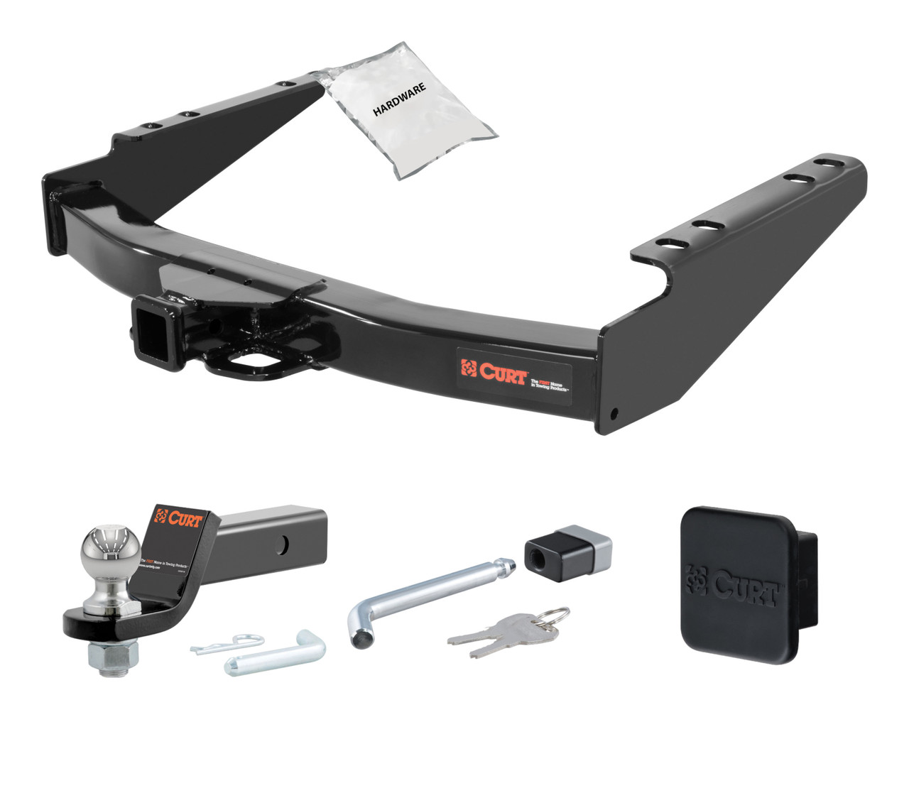 00 - 05 Ford Excursion 2in. CURT Trailer Hitch + Ball Mount + Cover + Lock Kit HWA827 thumbnail 0