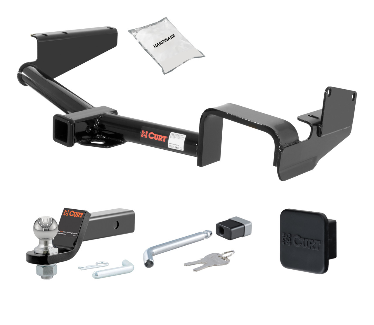 08 - 13 Toyota Highlander 2in. CURT Trailer Hitch + Ball Mount + Cover + Lock Kit HWA2394 thumbnail 0