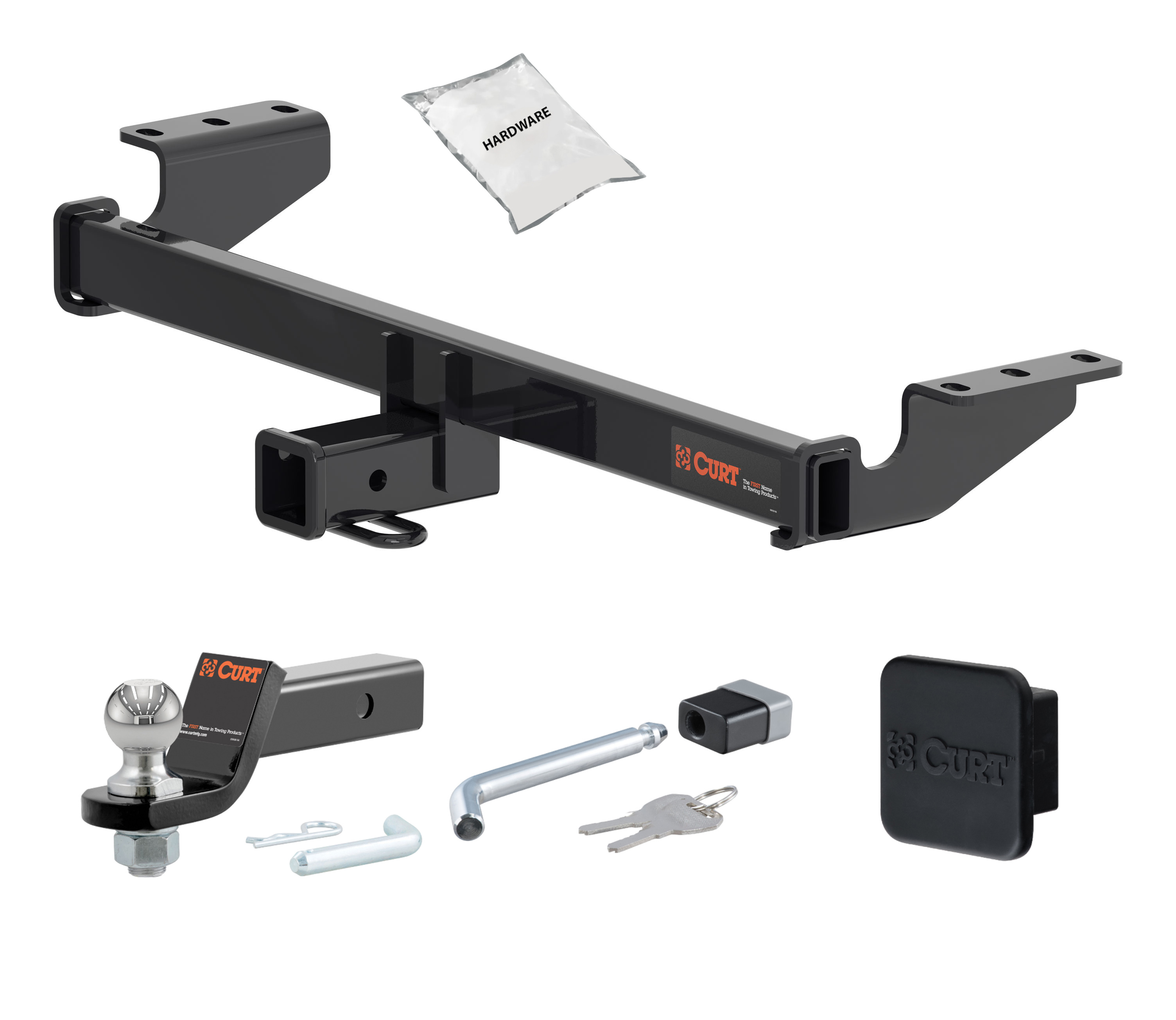 21 - 24 Ford Bronco Sport 2in. CURT Trailer Hitch + Ball Mount + Cover + Lock Kit HWA789 thumbnail 0