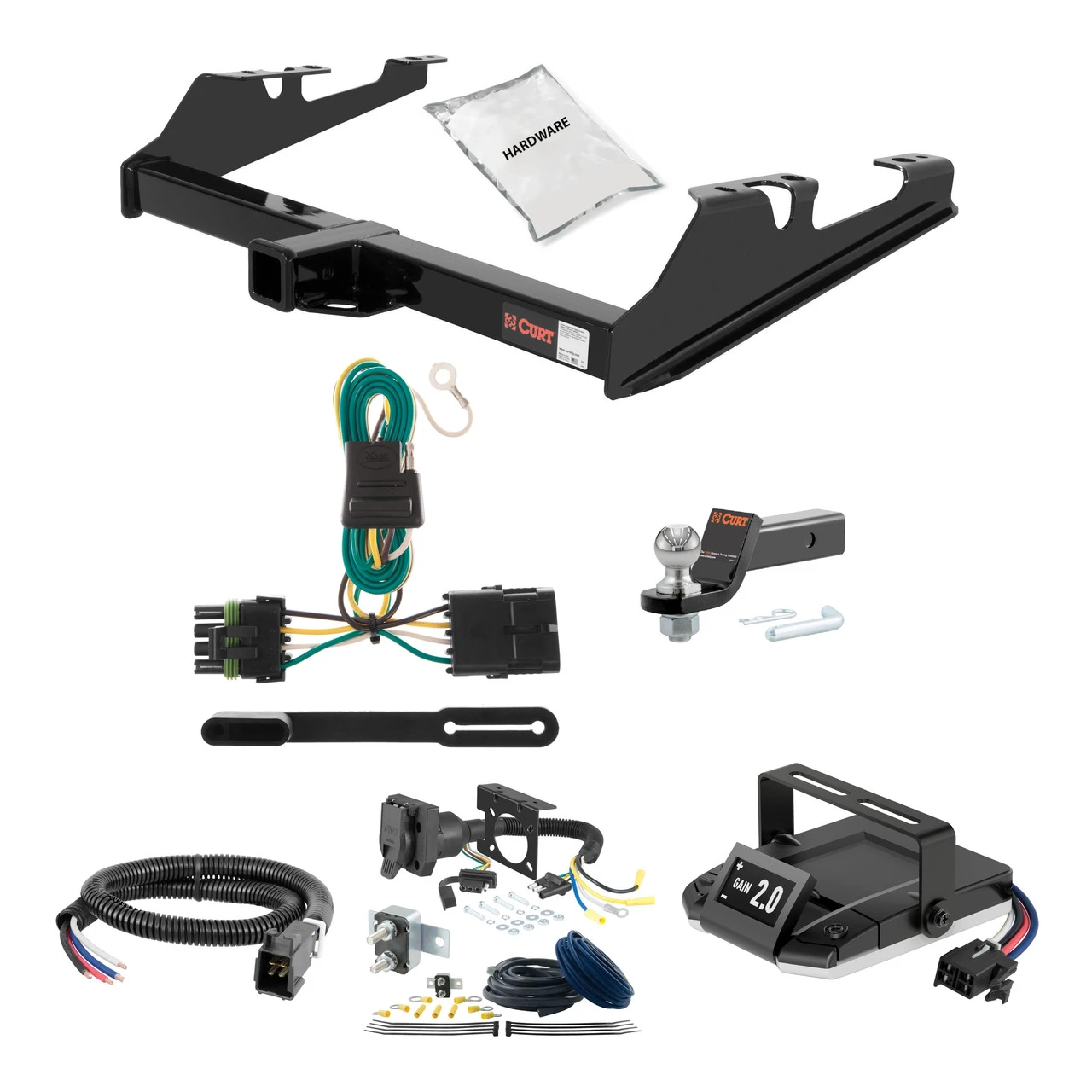 75-78 GMC C35 Cab & chassis 2 CURT Trailer Hitch + Assure Proportional Brake Controller Kit HBCW1054 thumbnail 0
