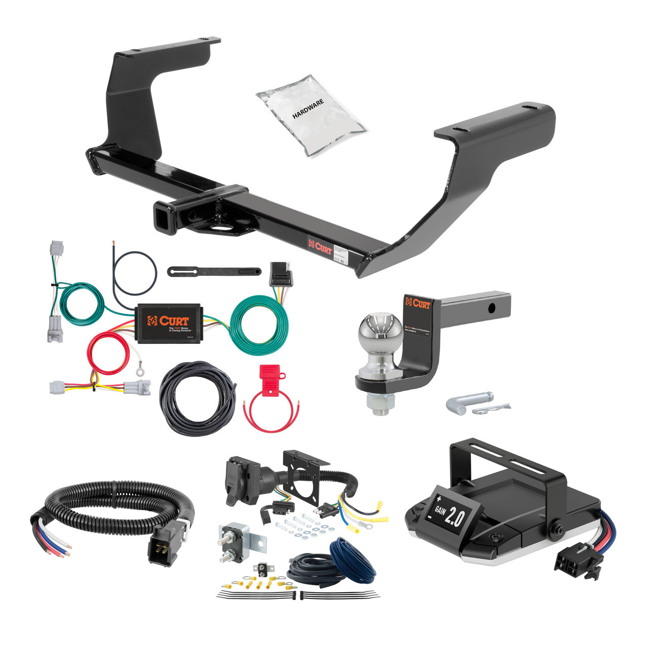 17-24 Subaru Impreza Hatchback, single exhaust 1.25 CURT Trailer Hitch + Assure Proportional Brake Controller Kit HBCW2276 thumbnail 0